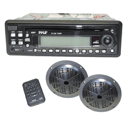 Pyle Stereo Receiver with Black Speakers