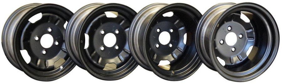 Black Steel Wheels for Silverwolf All Wheel Drive Kits
