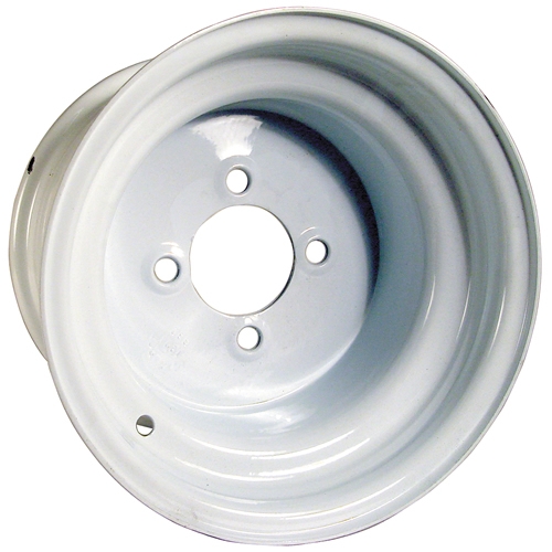 10" Steel, White, Standard Golf Cart Wheel 1