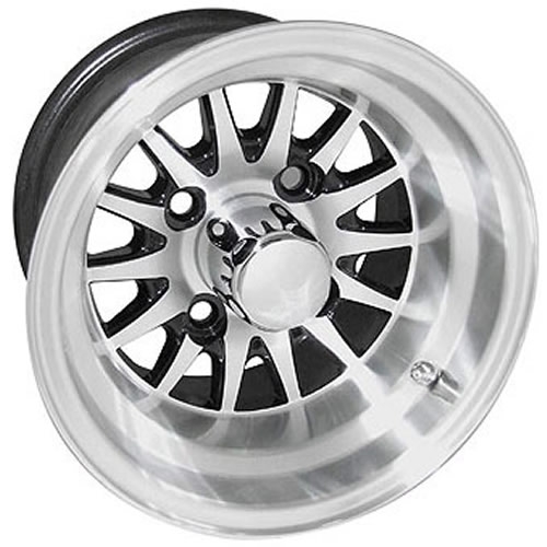 10" RHOX Phoenix Machined Golf Cart Wheel with Black Insert