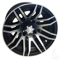 12" ITP SS316 Machined/Black Golf Cart Wheel