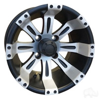 10" RHOX Vegas, Machined Matte Black Golf Cart Wheel