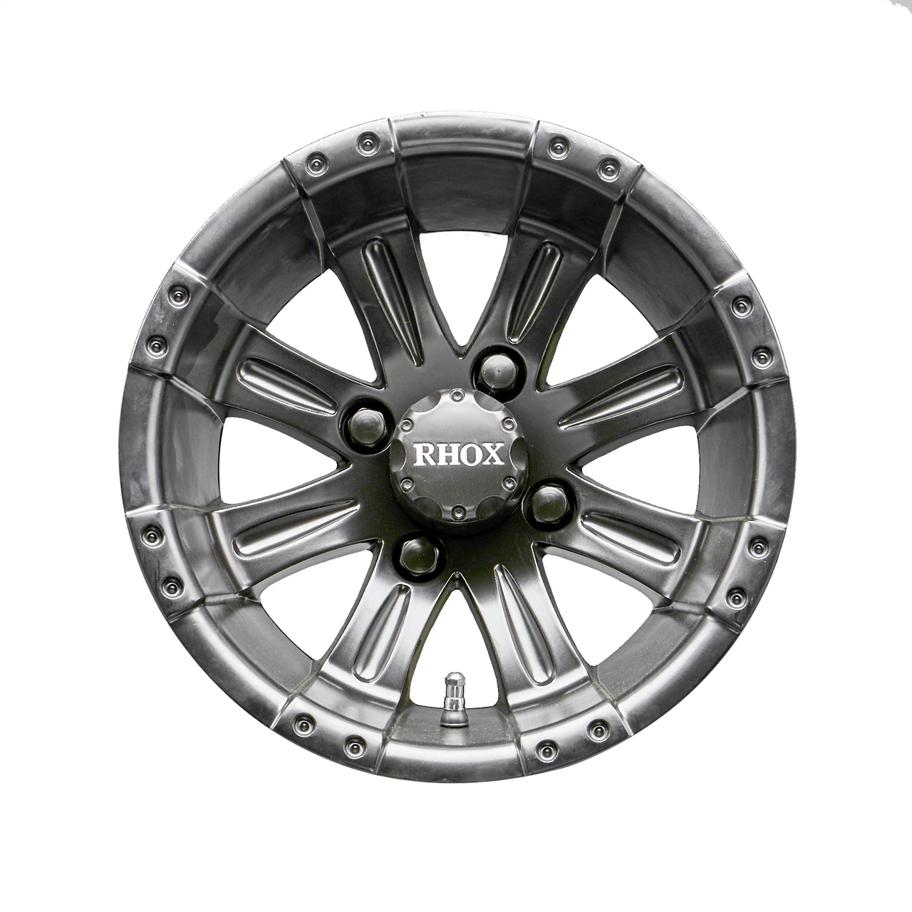 12" RHOX Vegas Matte Black Golf Cart Wheel 1