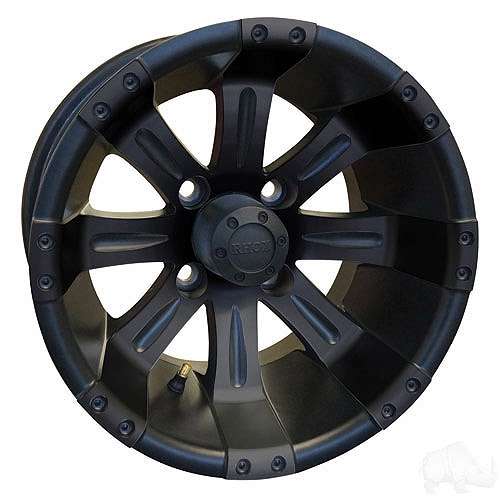 14" RHOX Vegas Matte Black Golf Cart Wheel
