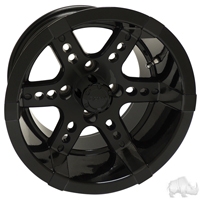 14" RHOX Black 6 Spoke Golf Cart Wheel