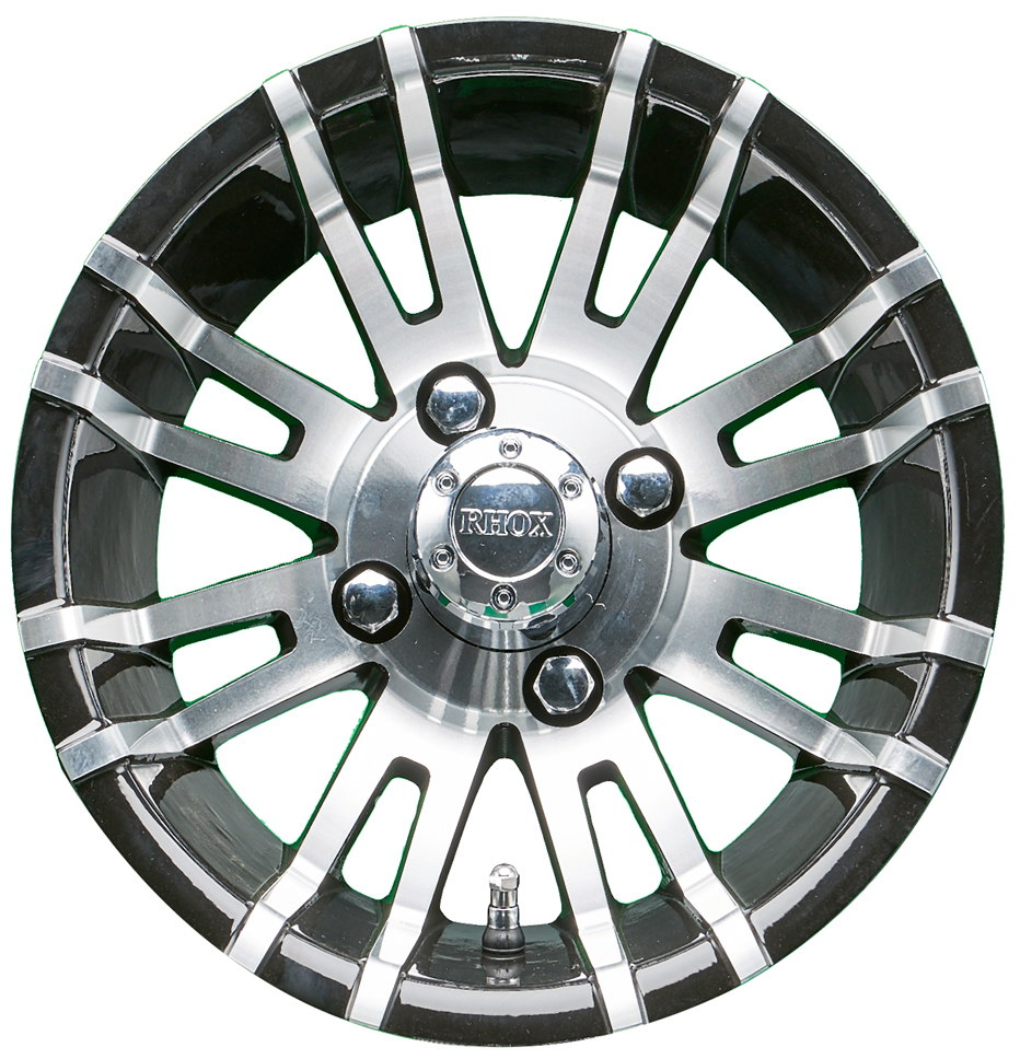 12" RHOX RX270 Machined/Black Golf Cart Wheel