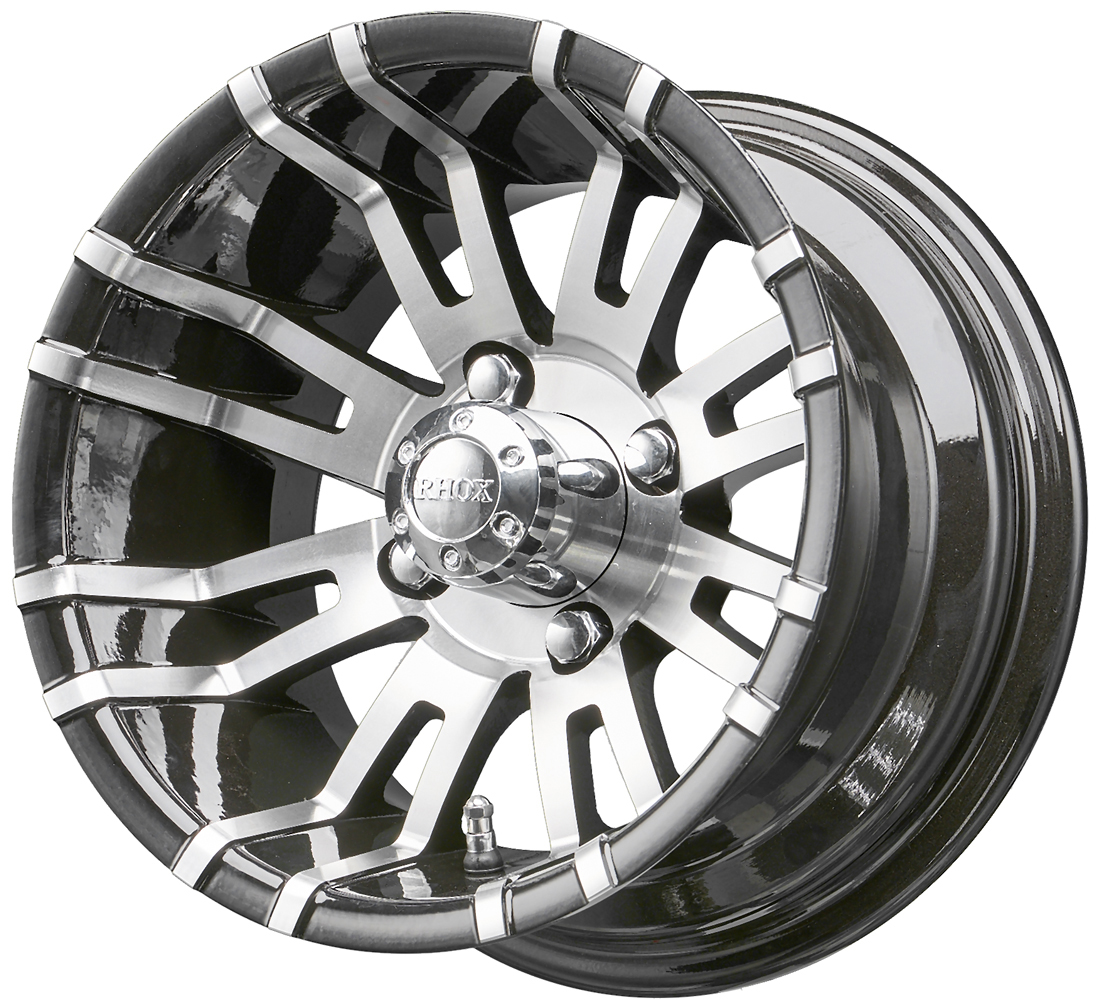12" RHOX RX270 Machined/Black Golf Cart Wheel
