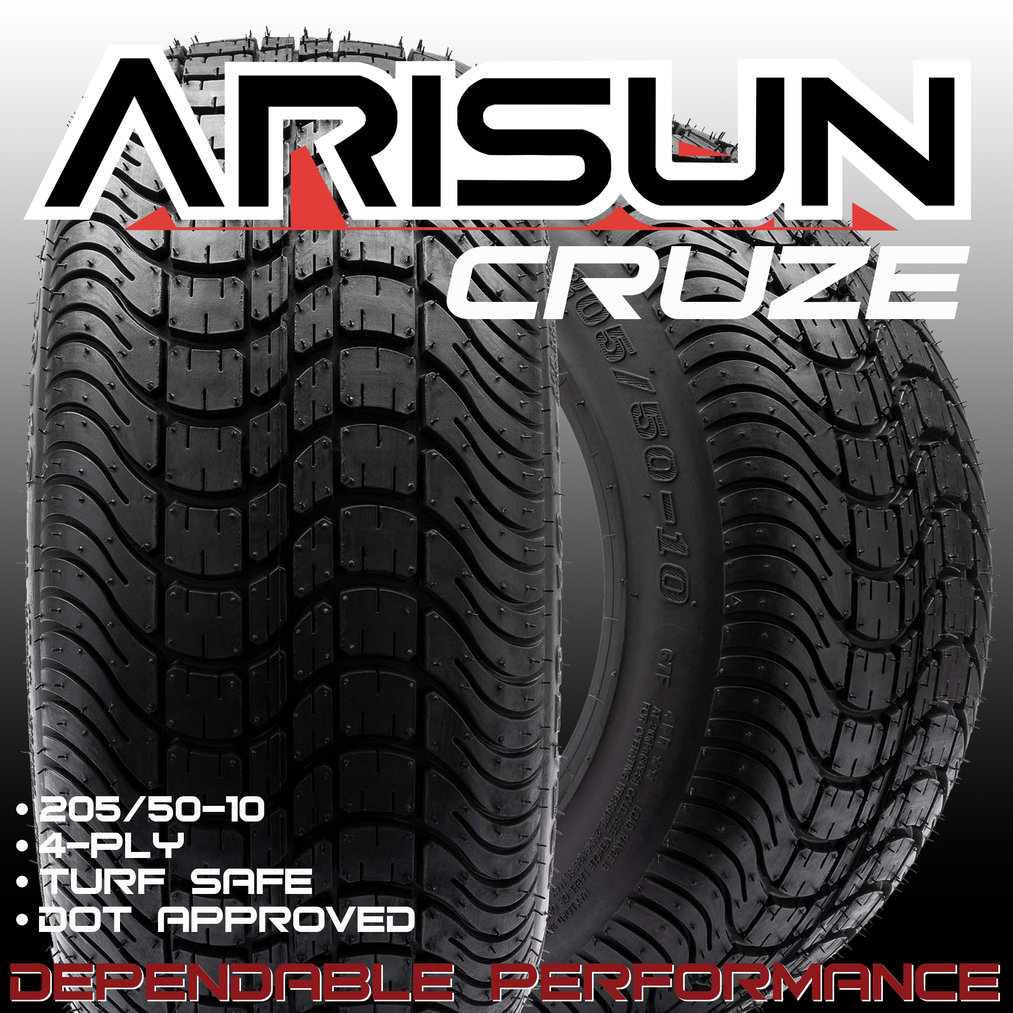 Arisun 205/50-10 DOT Street Golf Cart Tire