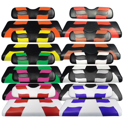 Madjax Two-Tone Riptide Rear Seat Covers For Madjax Gen250-300 Seat Kit W/Deluxe Cushion Assemblies