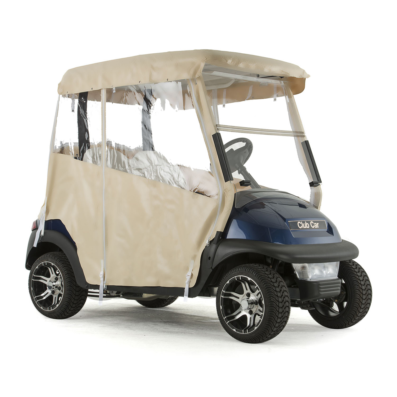 "Touring" 3-Sided Vinyl Golf Cart Enclosure - Over the Factory Top (Choose Cart/Model/Color)