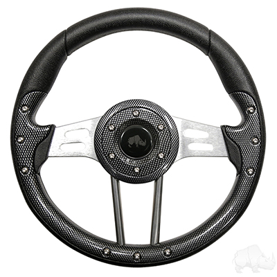 Carbon Fiber Grip/Brushed Aluminum Aviator 4 - Steering Wheel