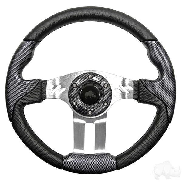 Carbon Fiber Grip/Brushed Aluminum Aviator 5 - Steering Wheel