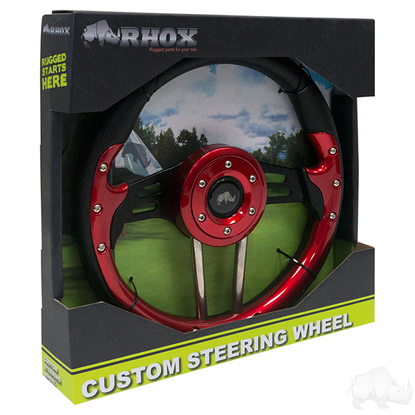 Red Grip/Black Spokes Aviator 4 - Steering Wheel