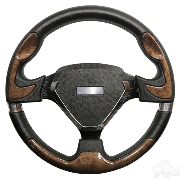 Woodgrain Grip/Black Spokes Bonneville - Steering Wheel