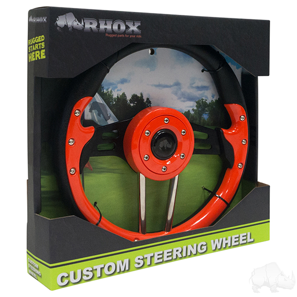 Orange Grip/Black Spokes Aviator 4 - Steering Wheel