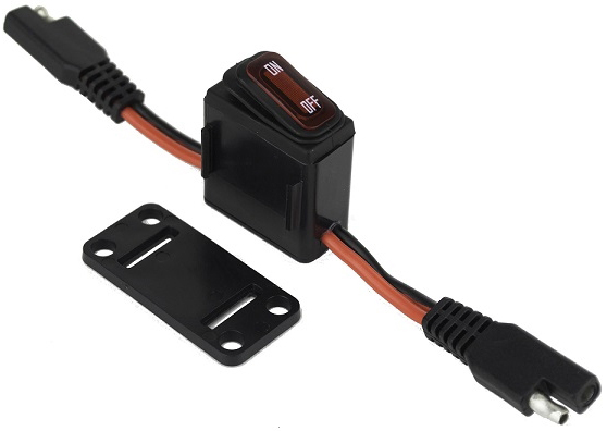 Bazooka LED Back-Lighted Inline Switch 16 Amp 12V SAE Plug