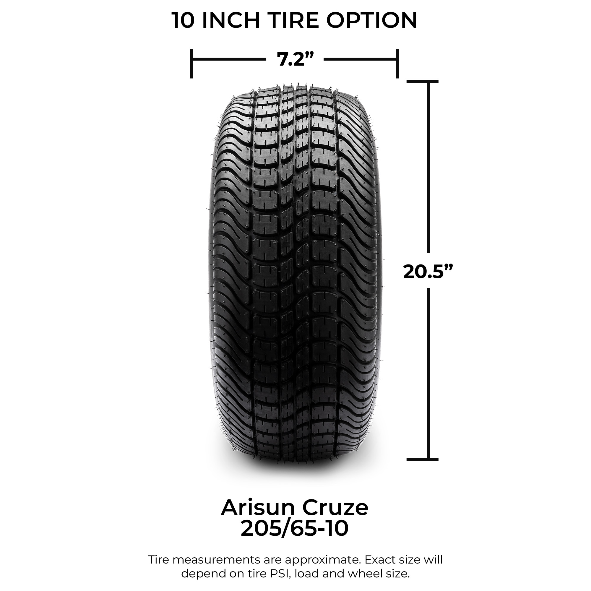 MODZ® 10" Ambush Gunmetal - Low Profile Tires and Golf Cart Wheels Combo