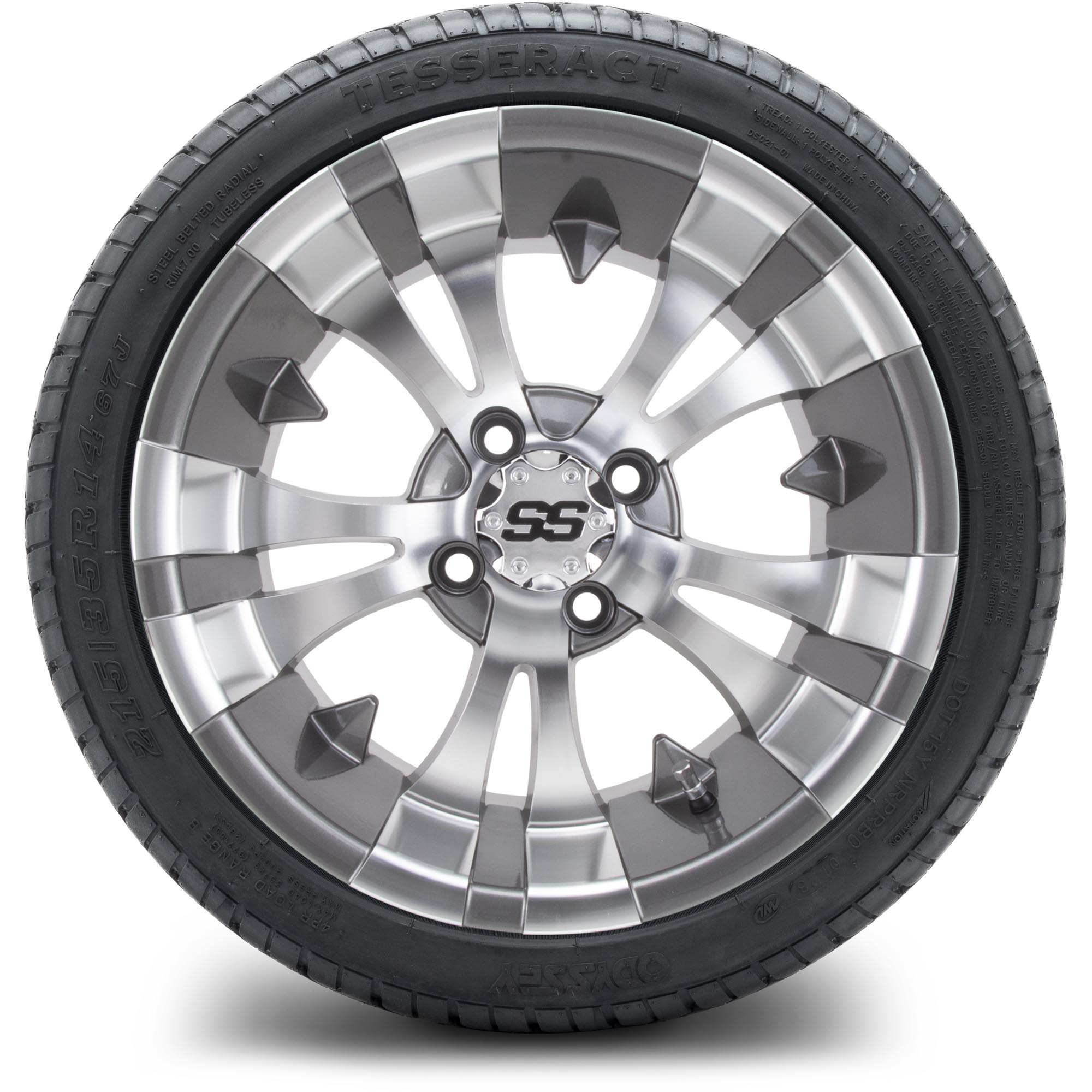 MODZ® 14" Vampire Gunmetal - Low Profile Golf Cart Tire and Wheel Combo