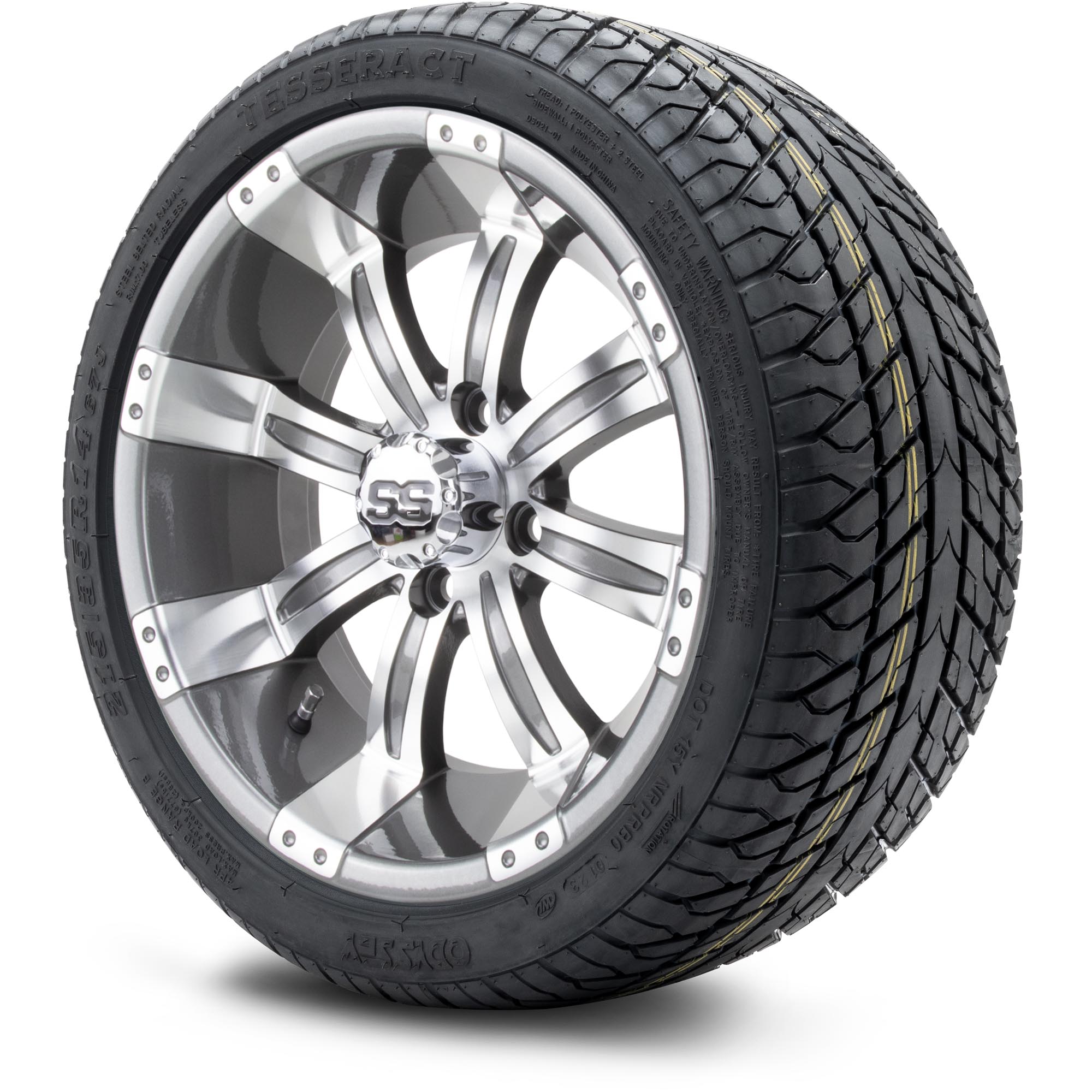 MODZ® 14" Tempest Gunmetal - Low Profile Golf Cart Tire and Wheel Combo