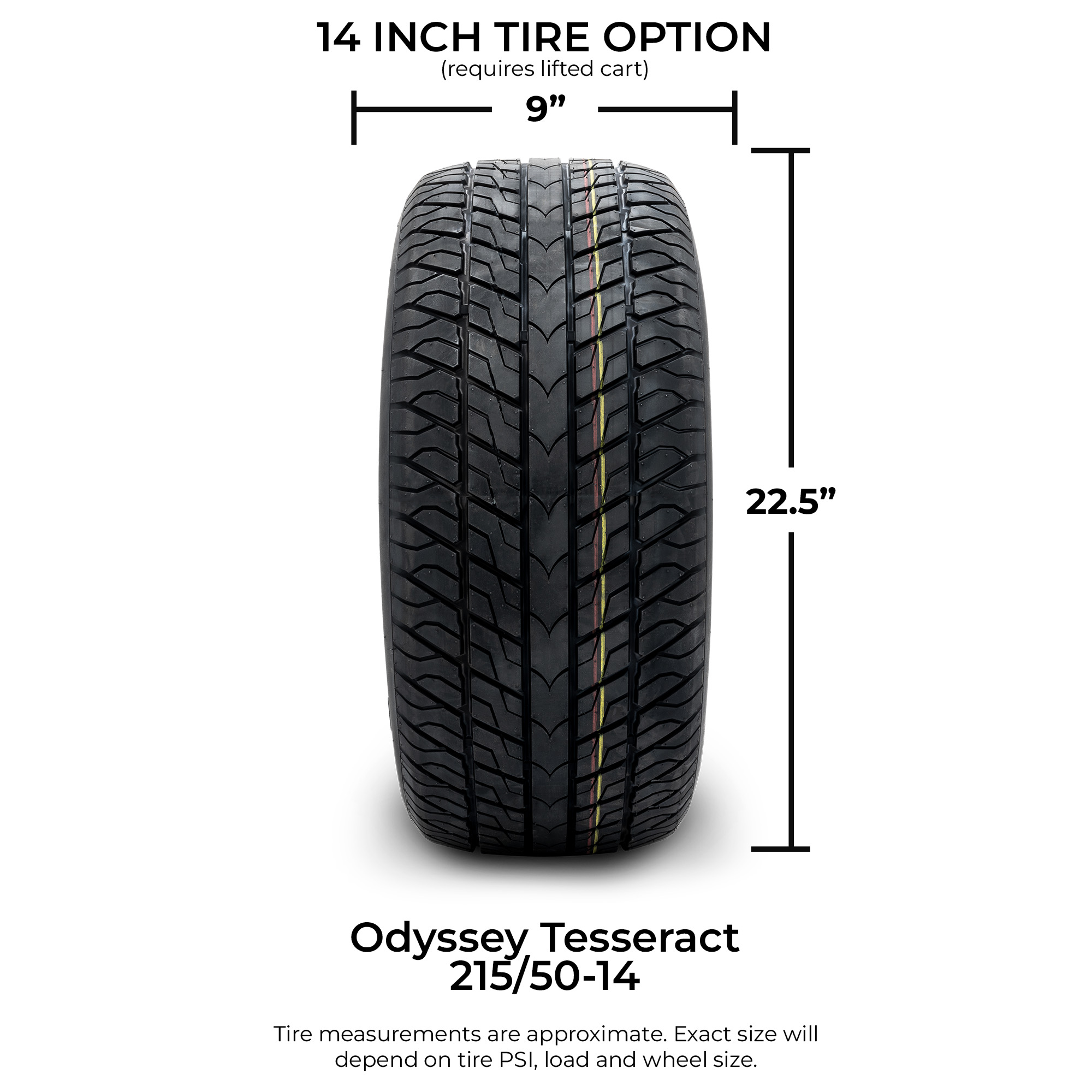 MODZ® 14" Vampire Glossy Black - All-Terrain Tires and Golf Cart Wheels Combo