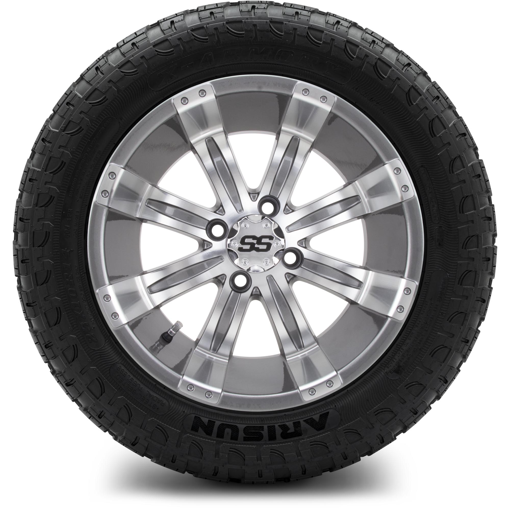 MODZ® 14" Tempest Gunmetal - All-Terrain Tires and Golf Cart Wheels Combo
