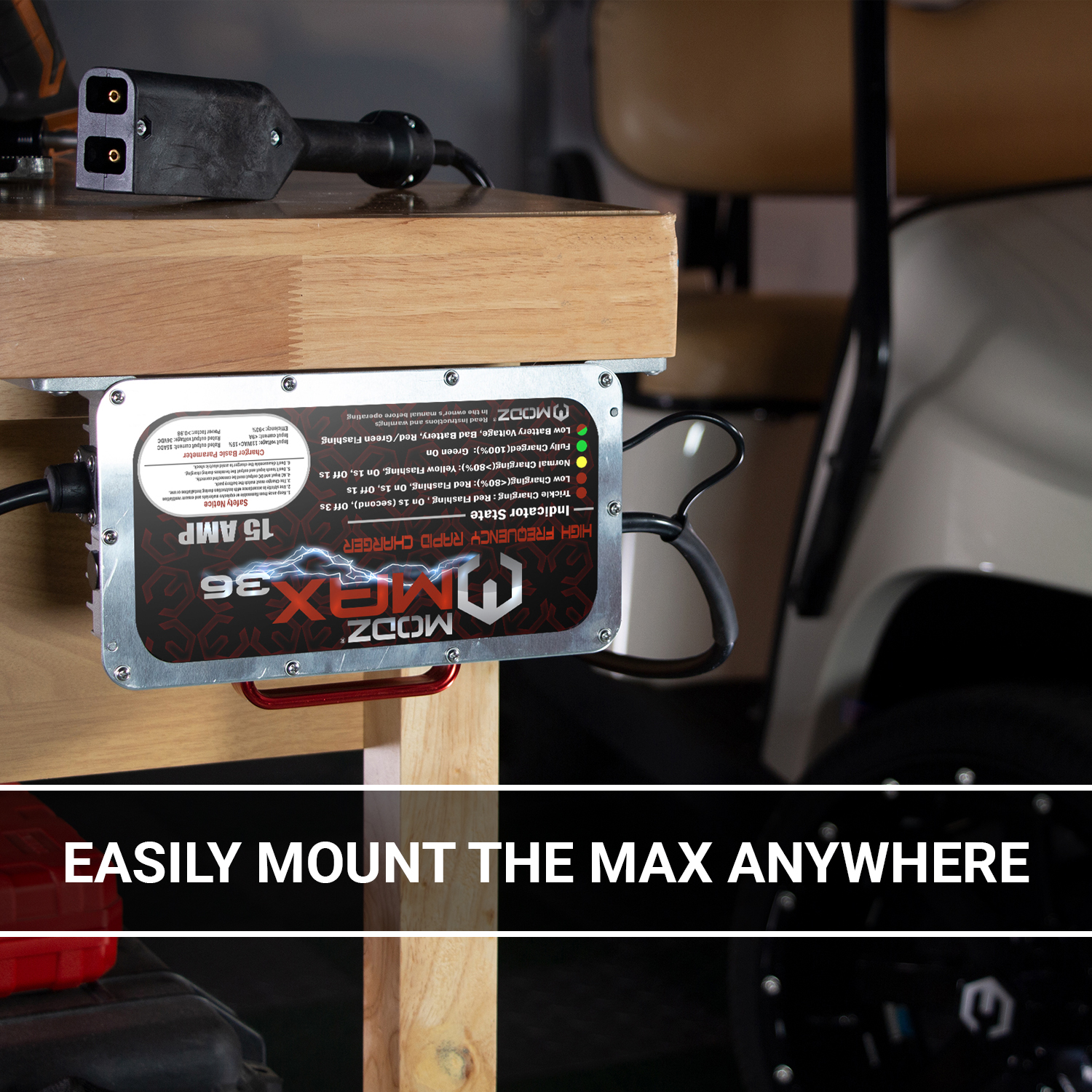 MODZ Max36 - 15 AMP Charger for 36 Volt Golf Carts with Crowfoot Plug - Returned Item