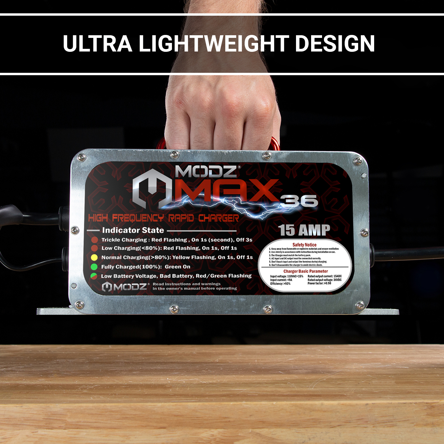 MODZ Max36 - 15 AMP EZGO Marathon Battery Charger for 36 Volt Golf Carts - Returned Item