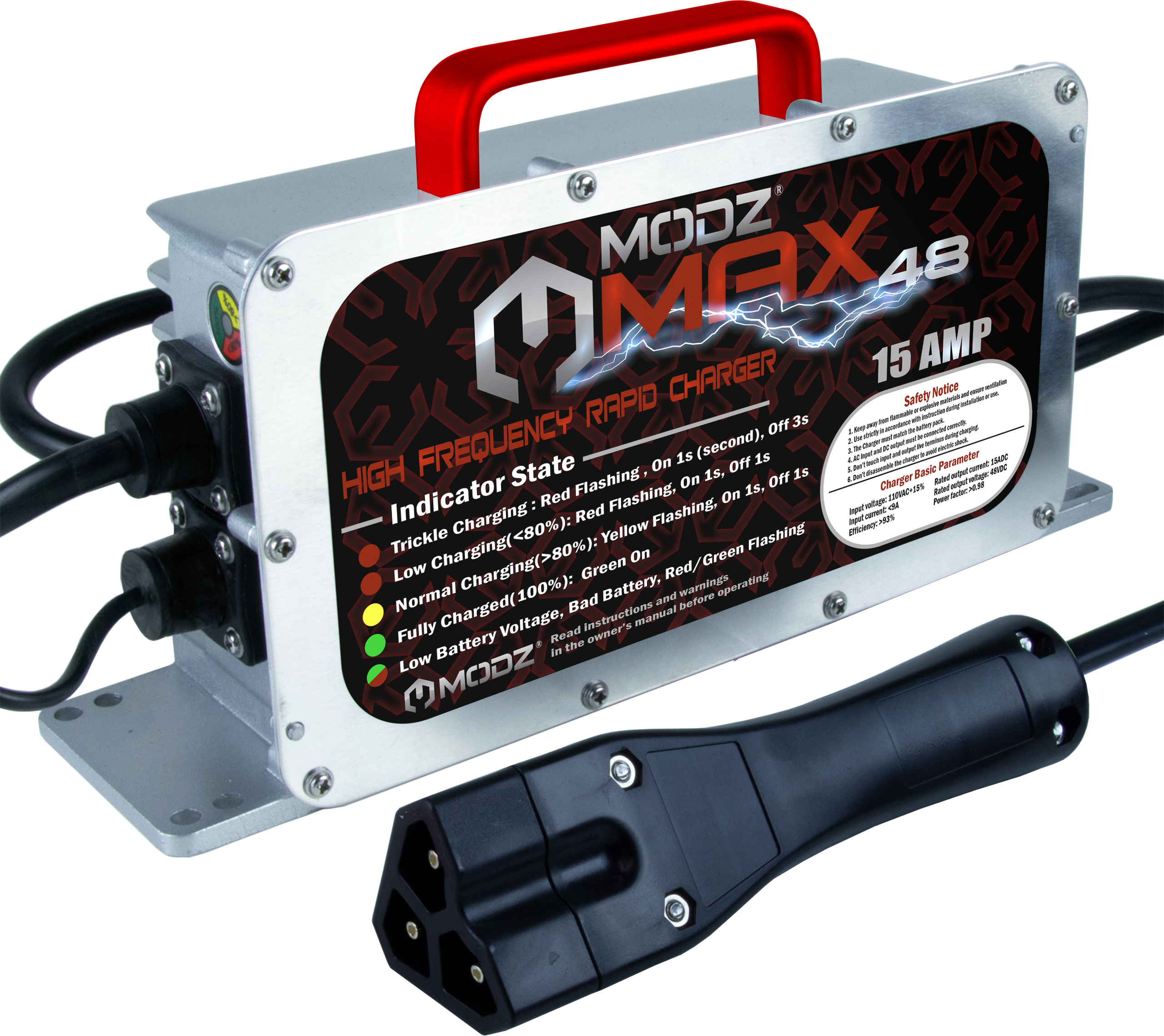 MODZ Max48 - 15 AMP EZGO RXV & TXT48 Battery Charger for 48 Volt Golf Carts - Returned Item