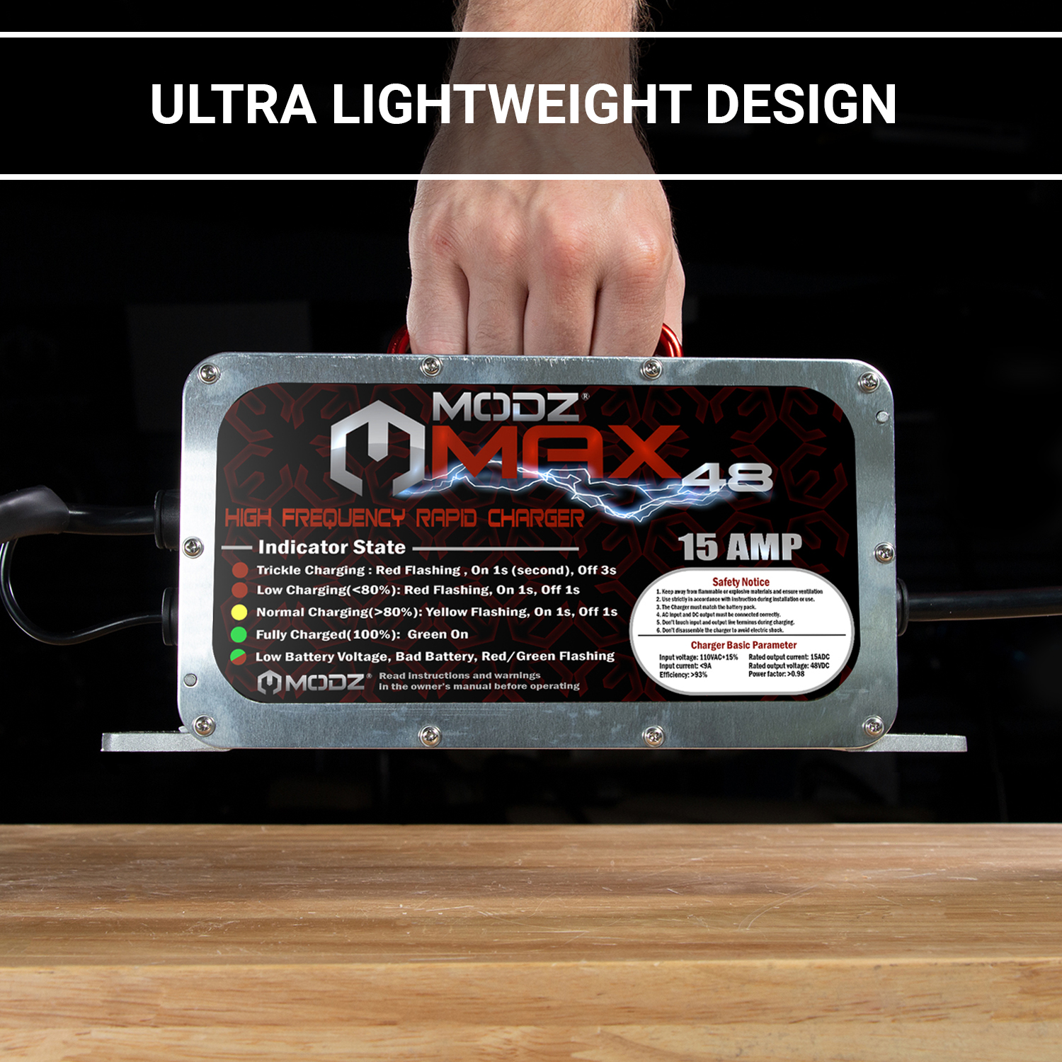 MODZ Max48 - 15 AMP EZGO RXV & TXT48 Battery Charger for 48 Volt Golf Carts - Returned Item