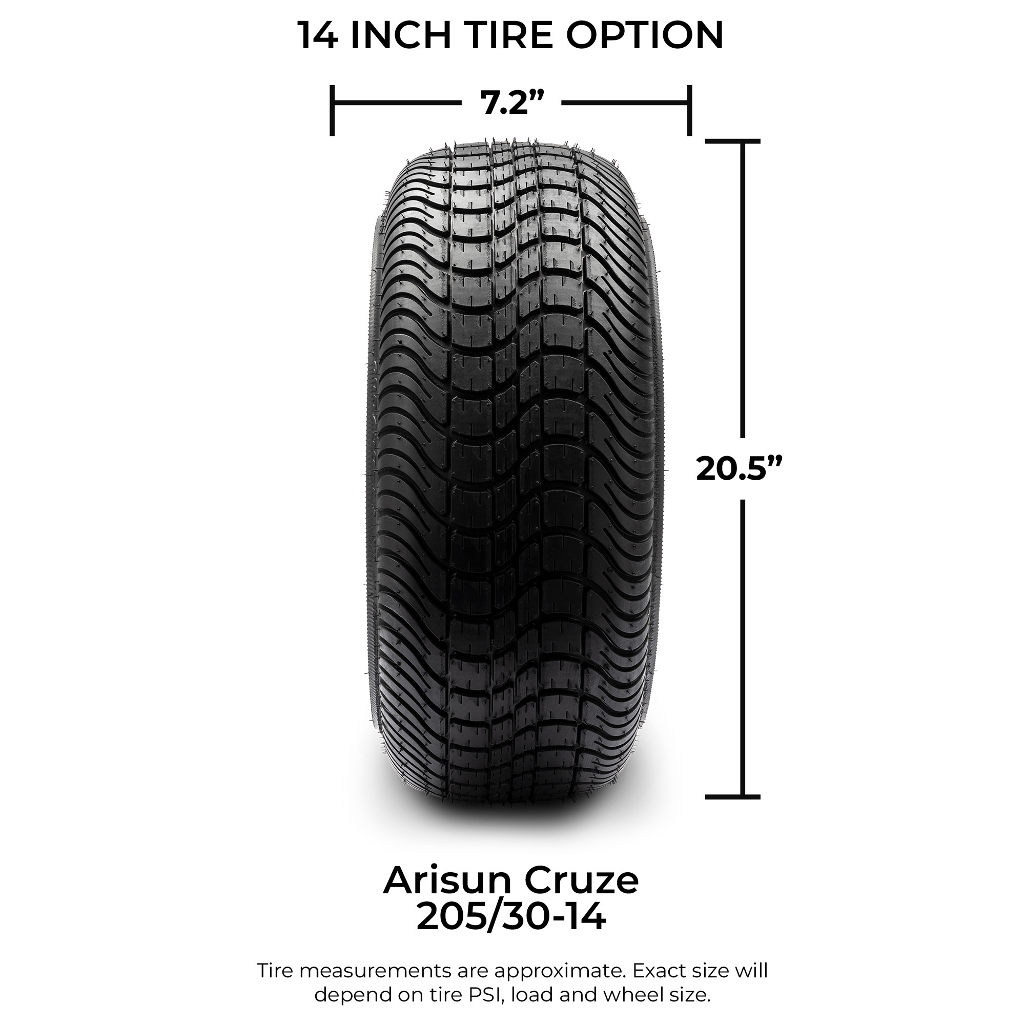 MODZ® 14" Vortex Matte Bronze - Low Profile Golf Cart Tire and Wheel Combo