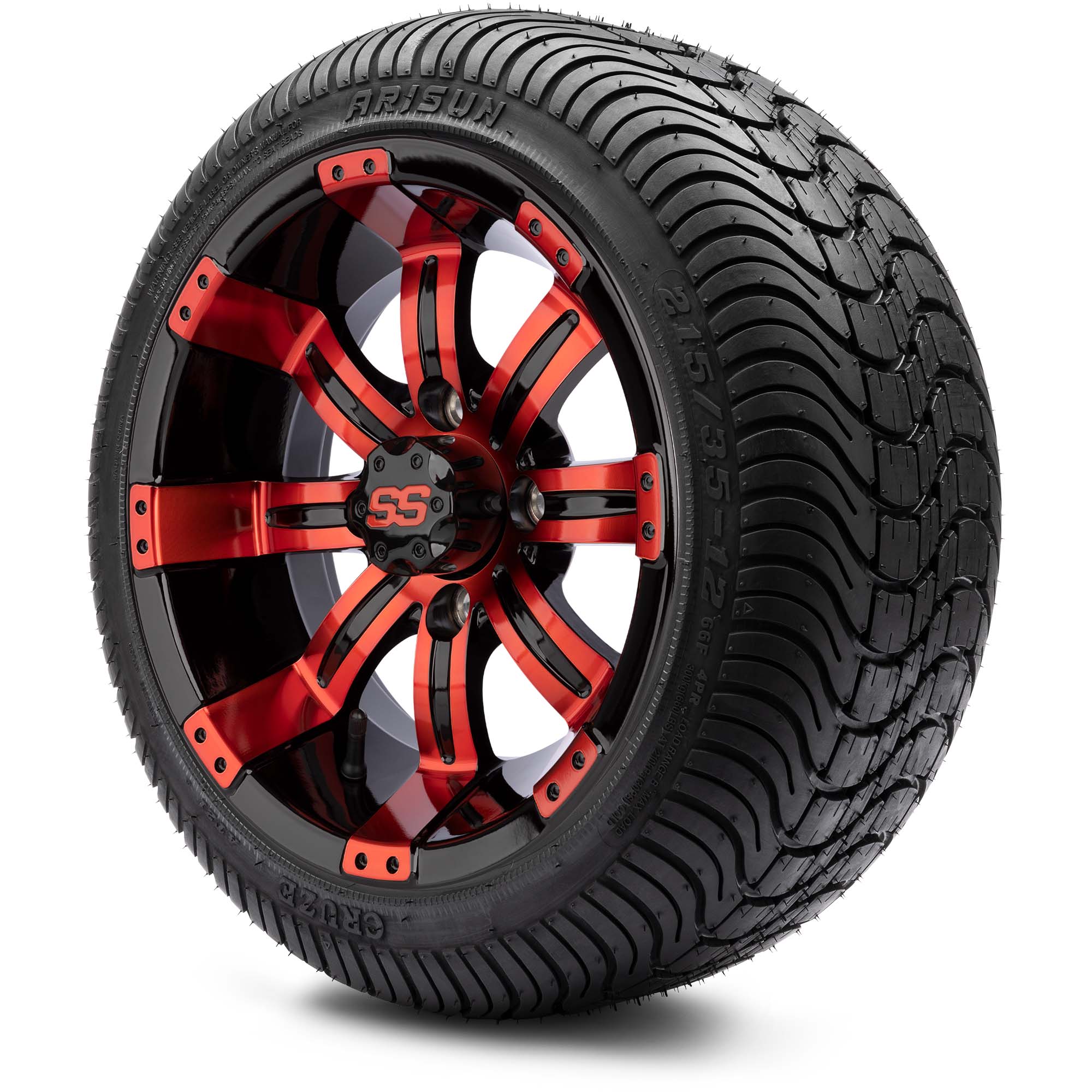 MODZ® 12 Tempest Red and Black - LowPro Tires and Wheels Combo