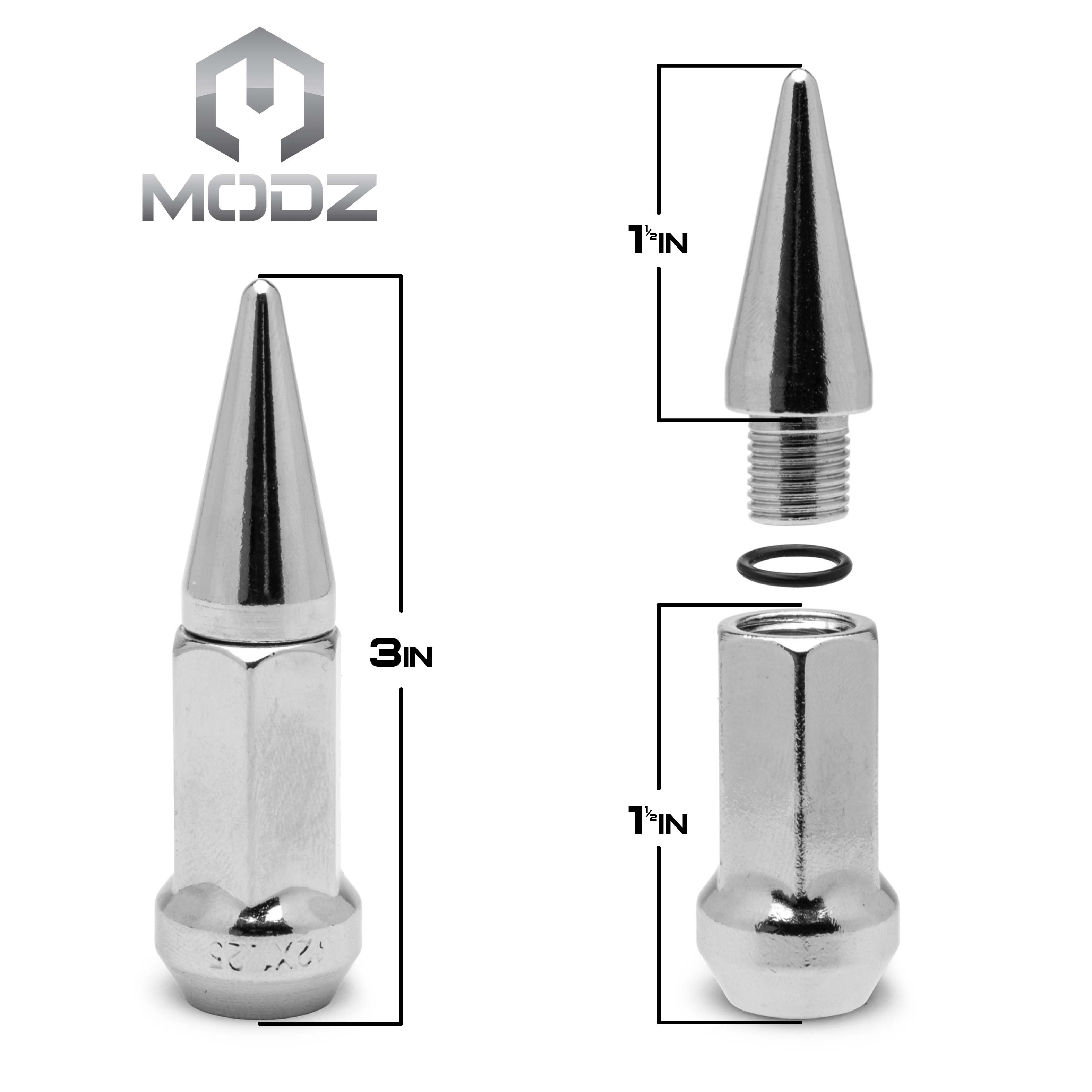 MODZ® - Chrome Spiked Lug Nuts