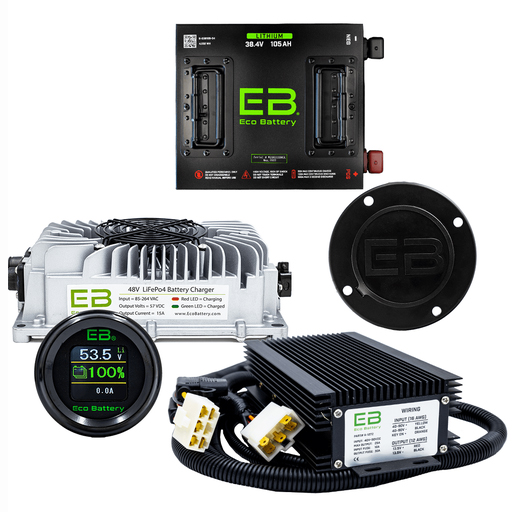 Eco Battery 36V - 105AH Lithium Battery Bundle - Choose Cart Model