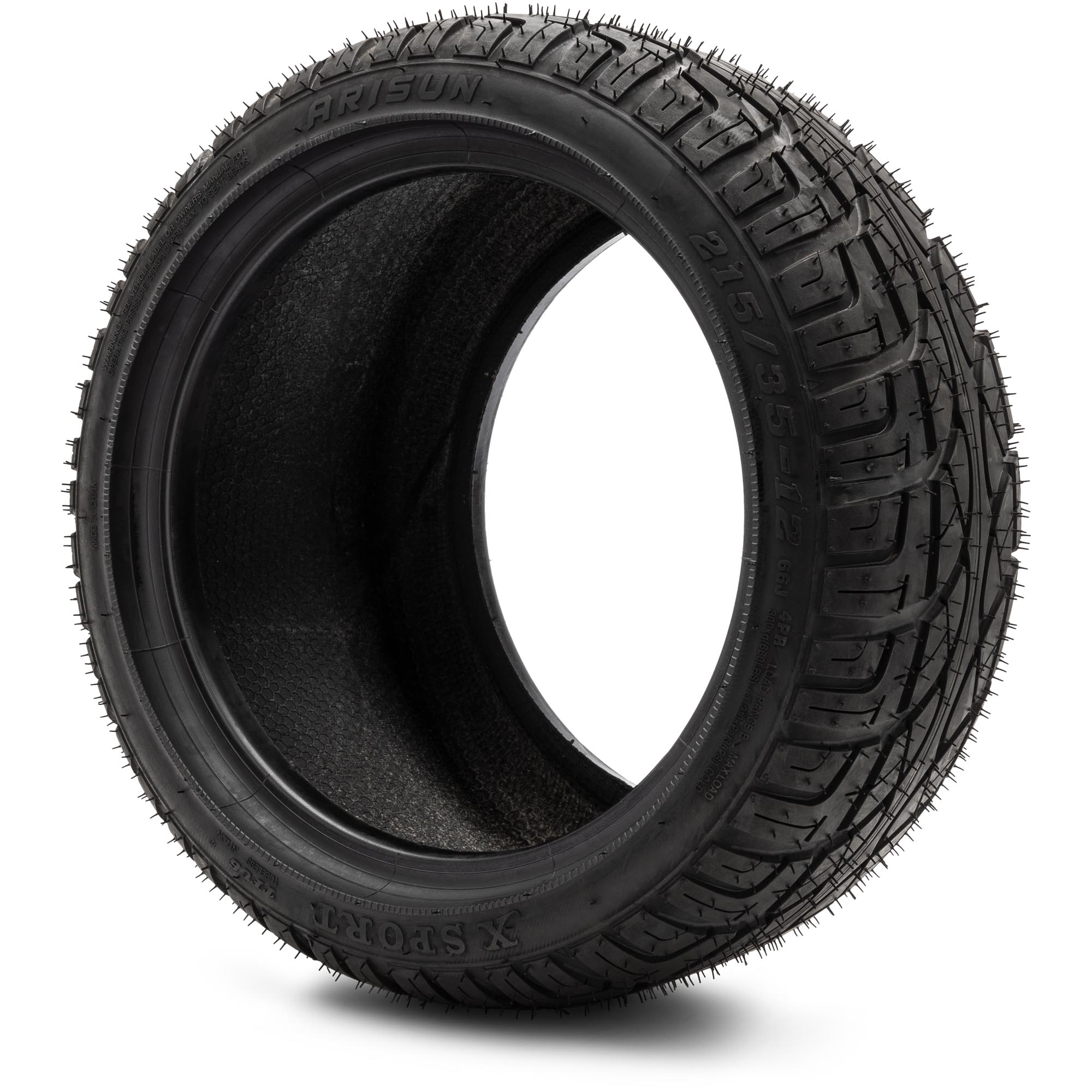 Arisun 215/35-12 X-Sport DOT Low Profile Golf Cart Tire (4-Ply)