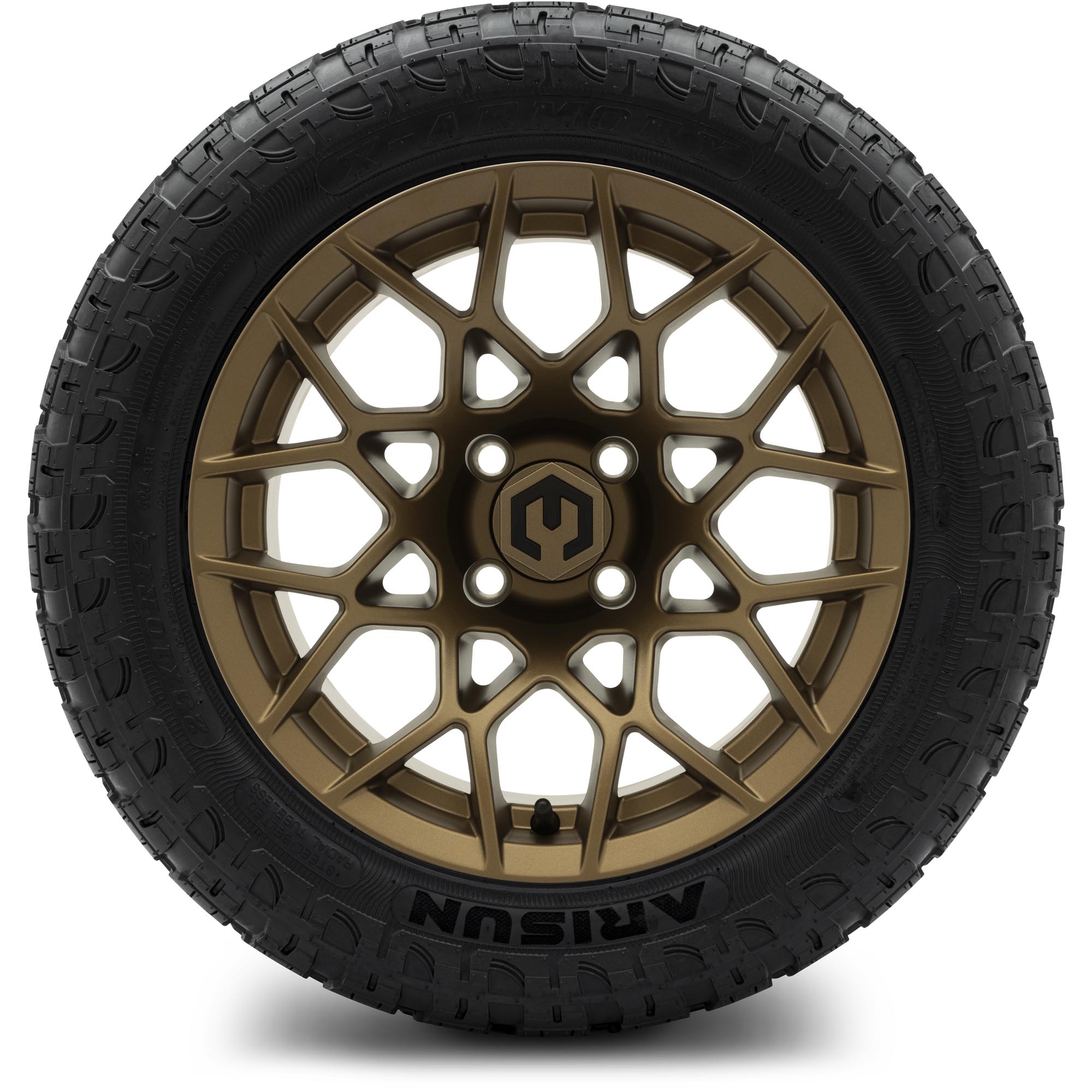 MODZ® 14" Blitz Matte Bronze - All-Terrain Tires and Golf Cart Wheels Combo