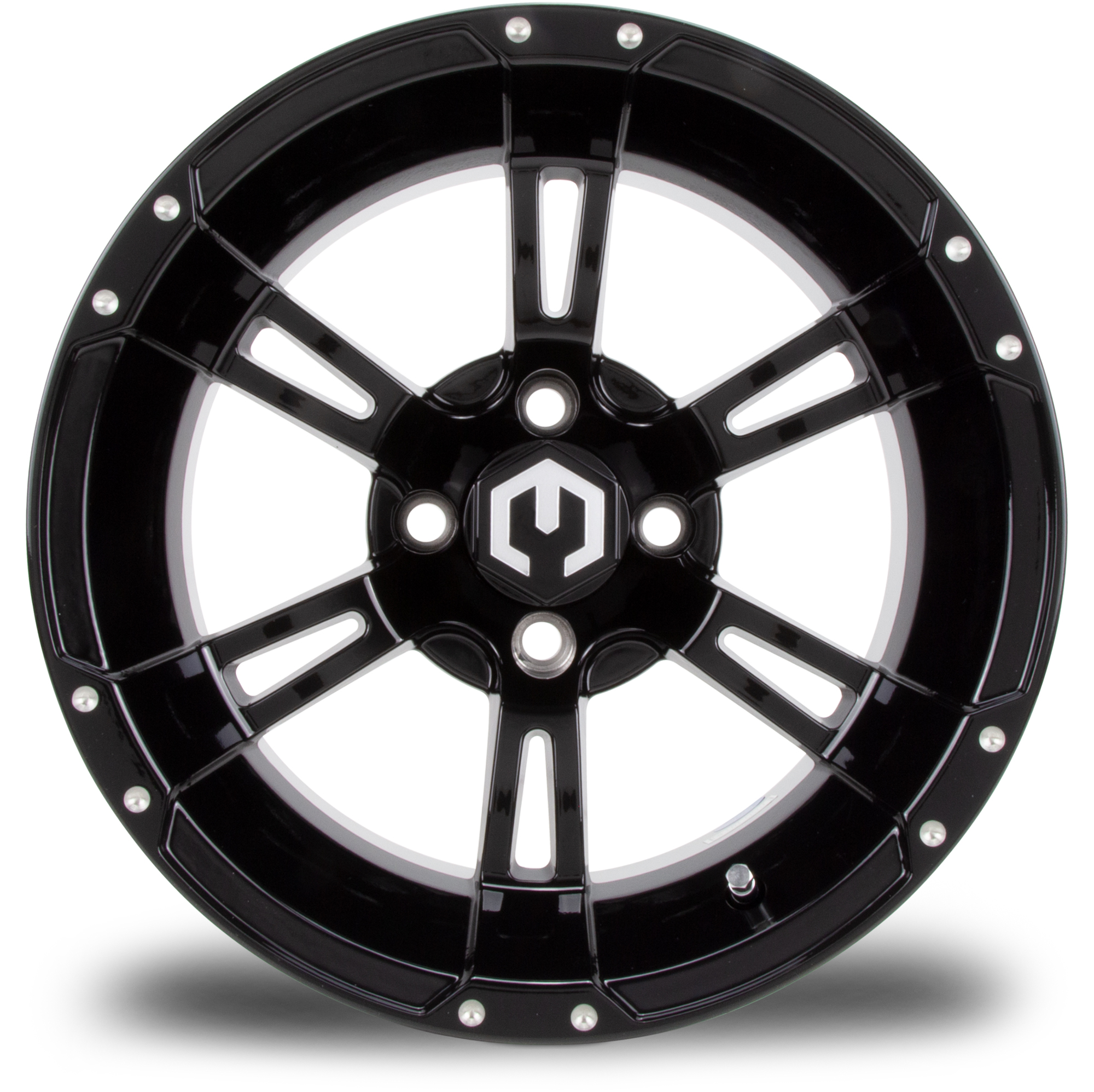 MODZ® 14" Ambush Glossy Black Golf Cart Wheel