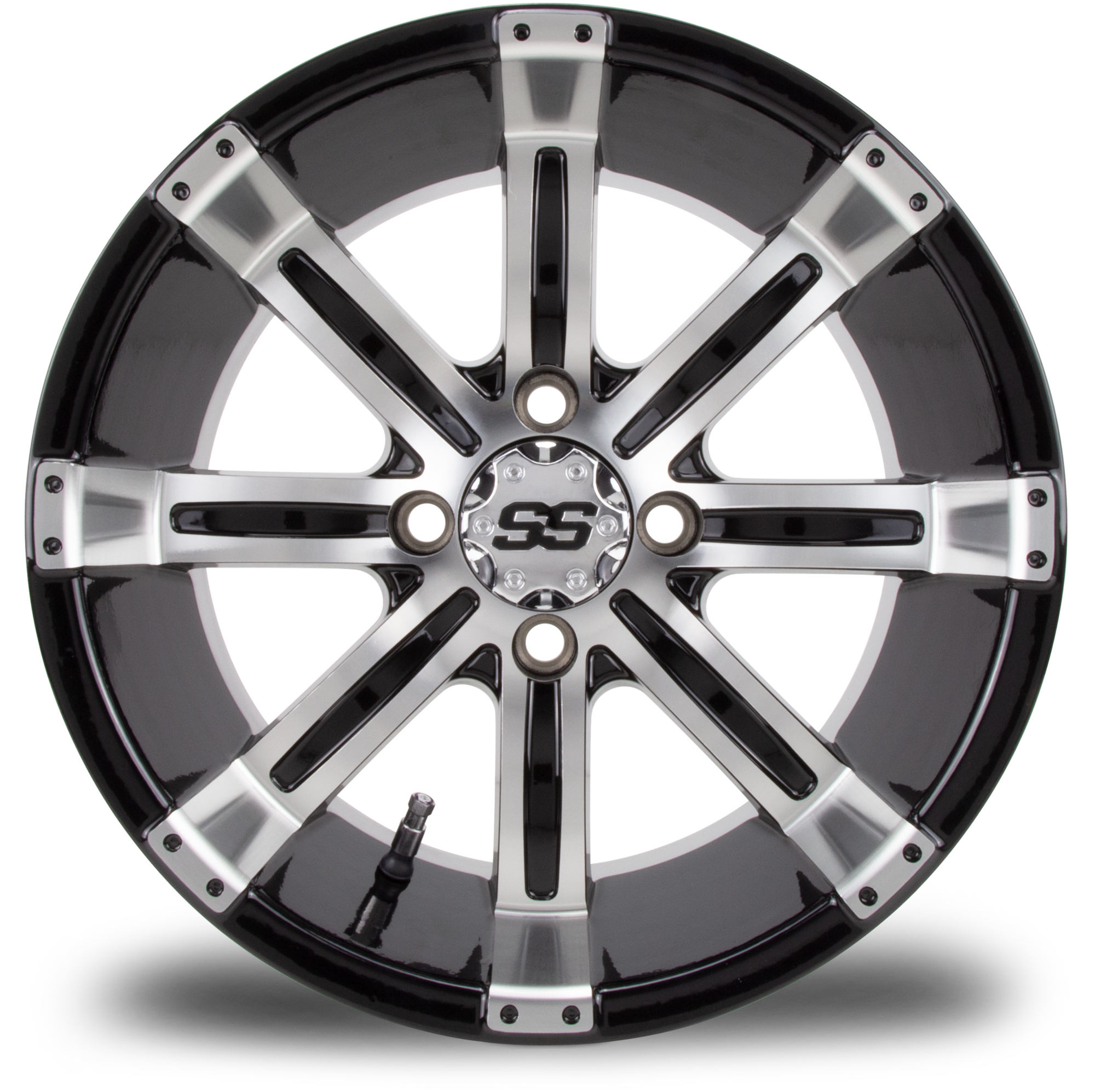 MODZ® 14" Tempest Machined Black Golf Cart Wheel