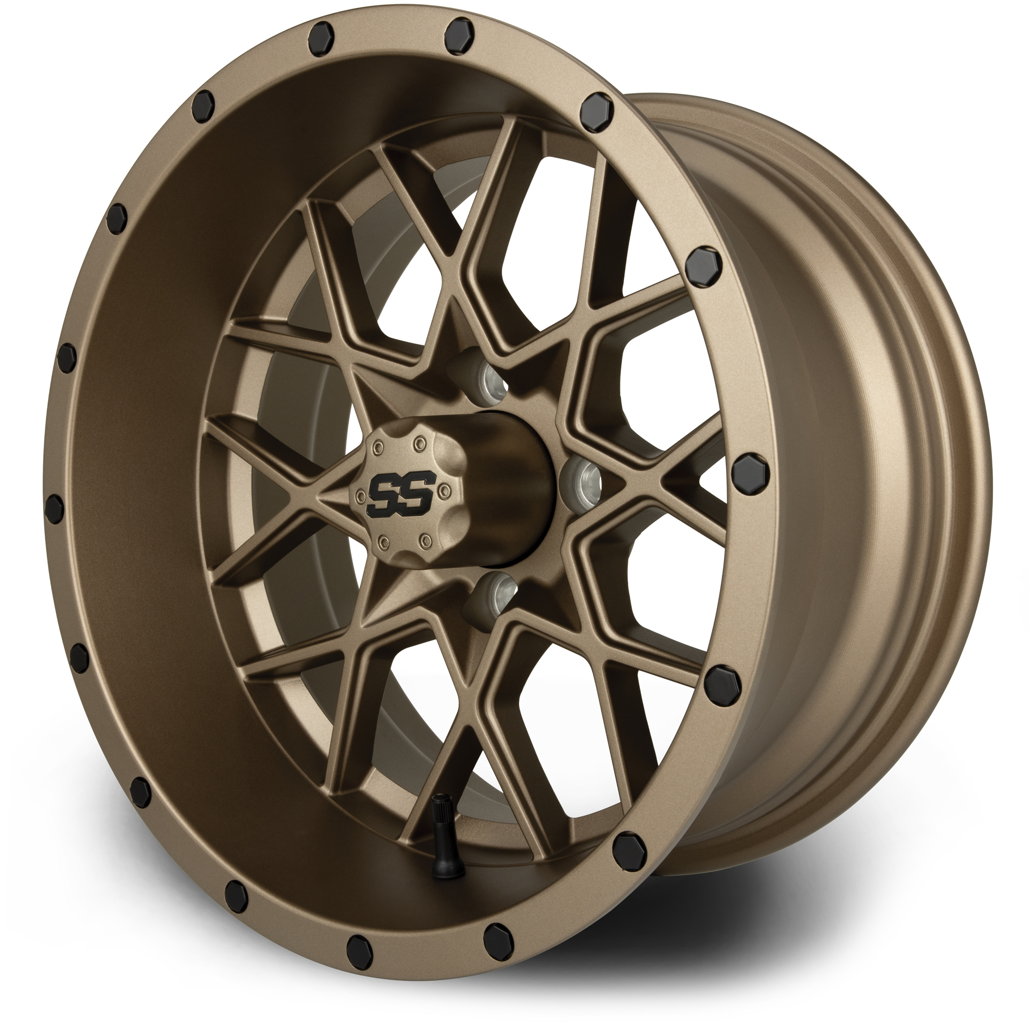 MODZ® 14" Vortex Matte Bronze Golf Cart Wheel