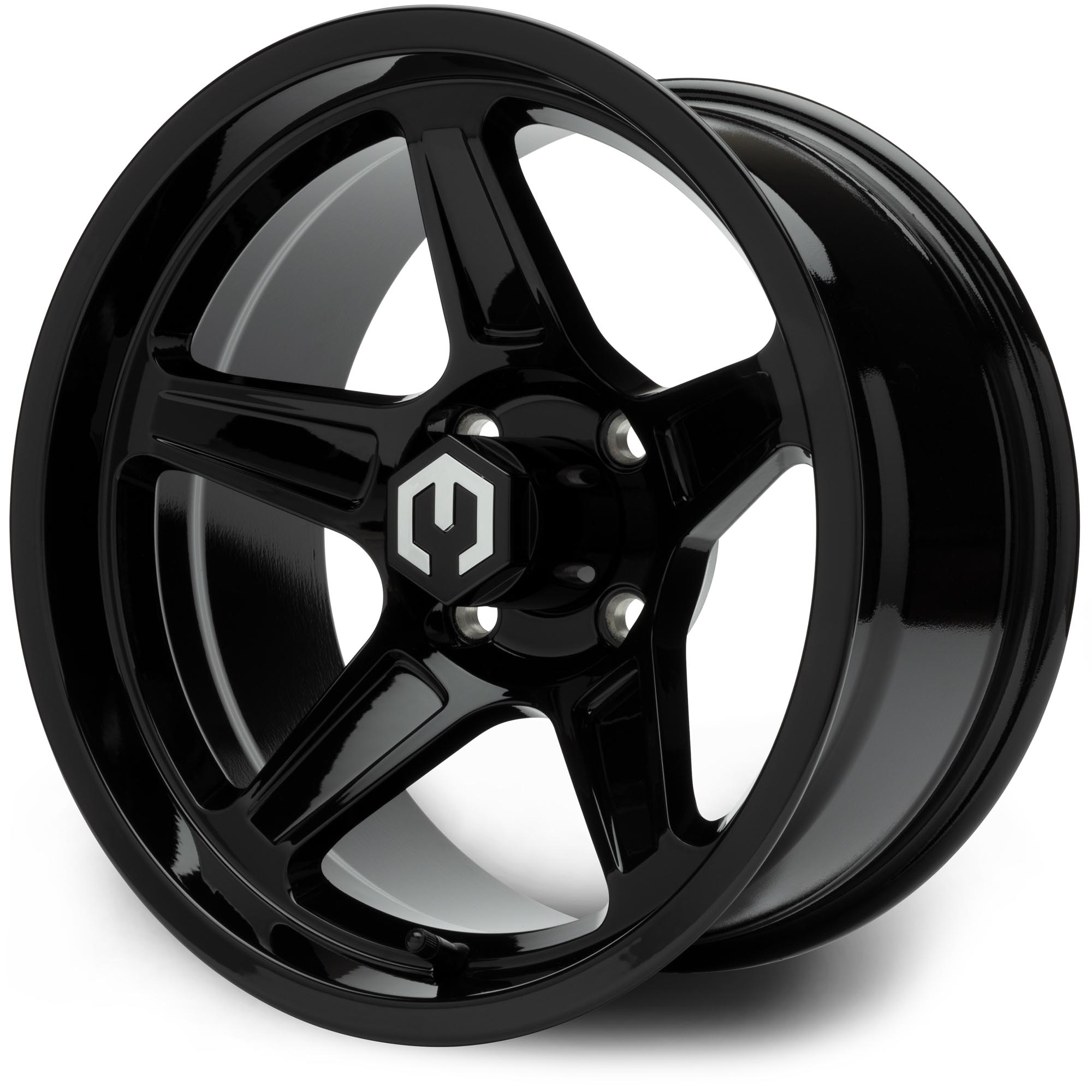 MODZ® 14" Drift 14x7 Glossy Black Golf Cart Wheel
