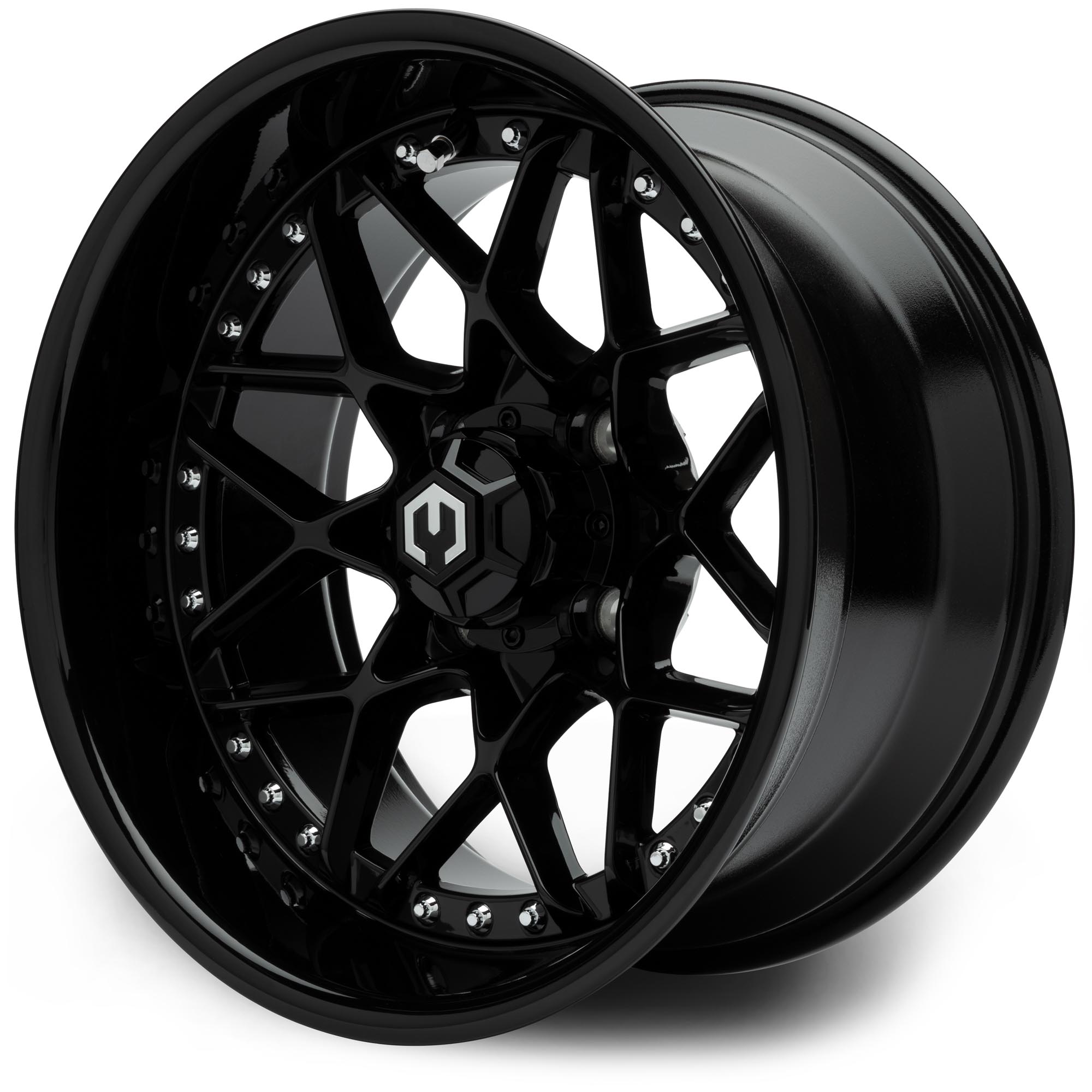 MODZ® 14" Formula Glossy Black 14x7 Golf Cart Wheel