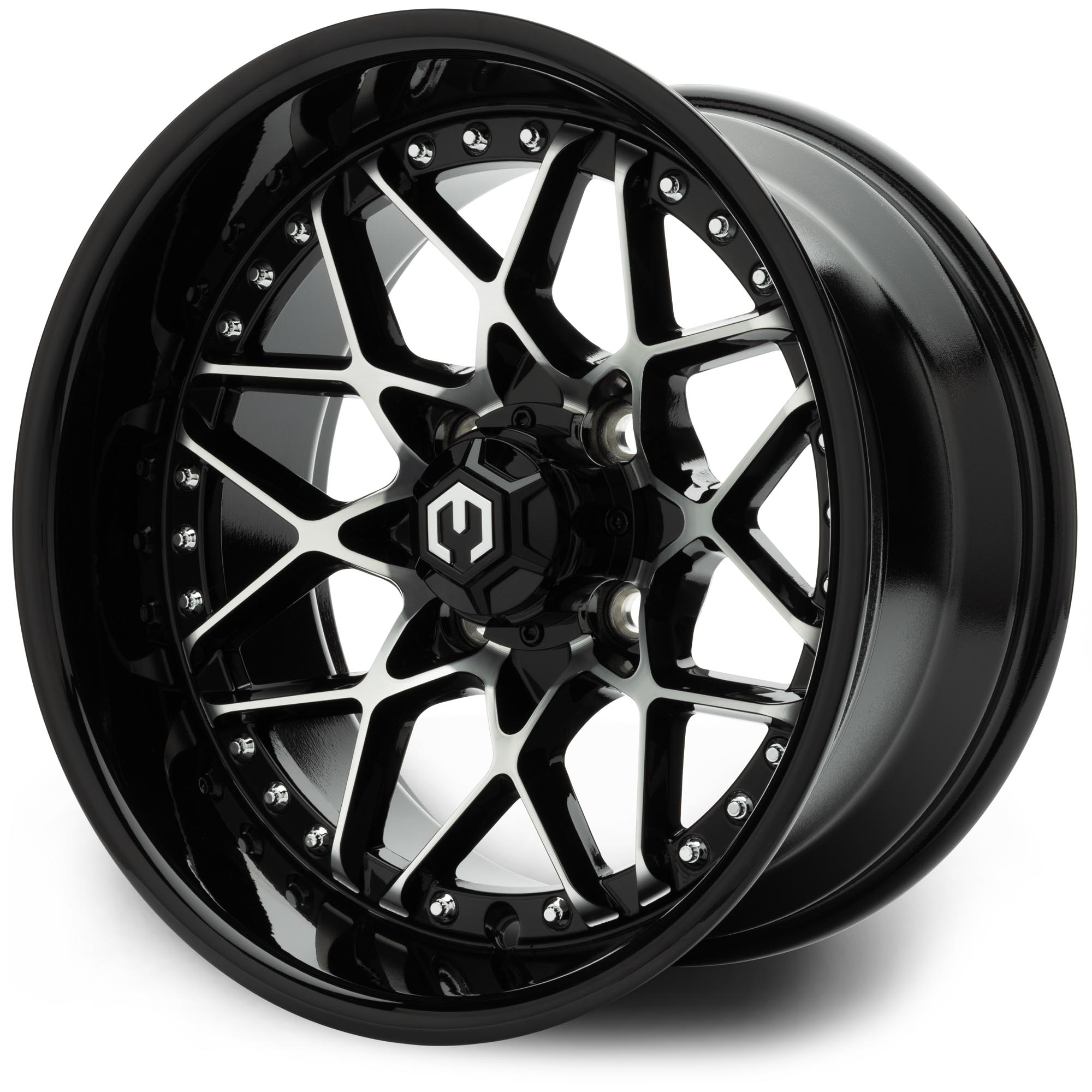 MODZ® 14" Formula Machined Black Golf Cart Wheel