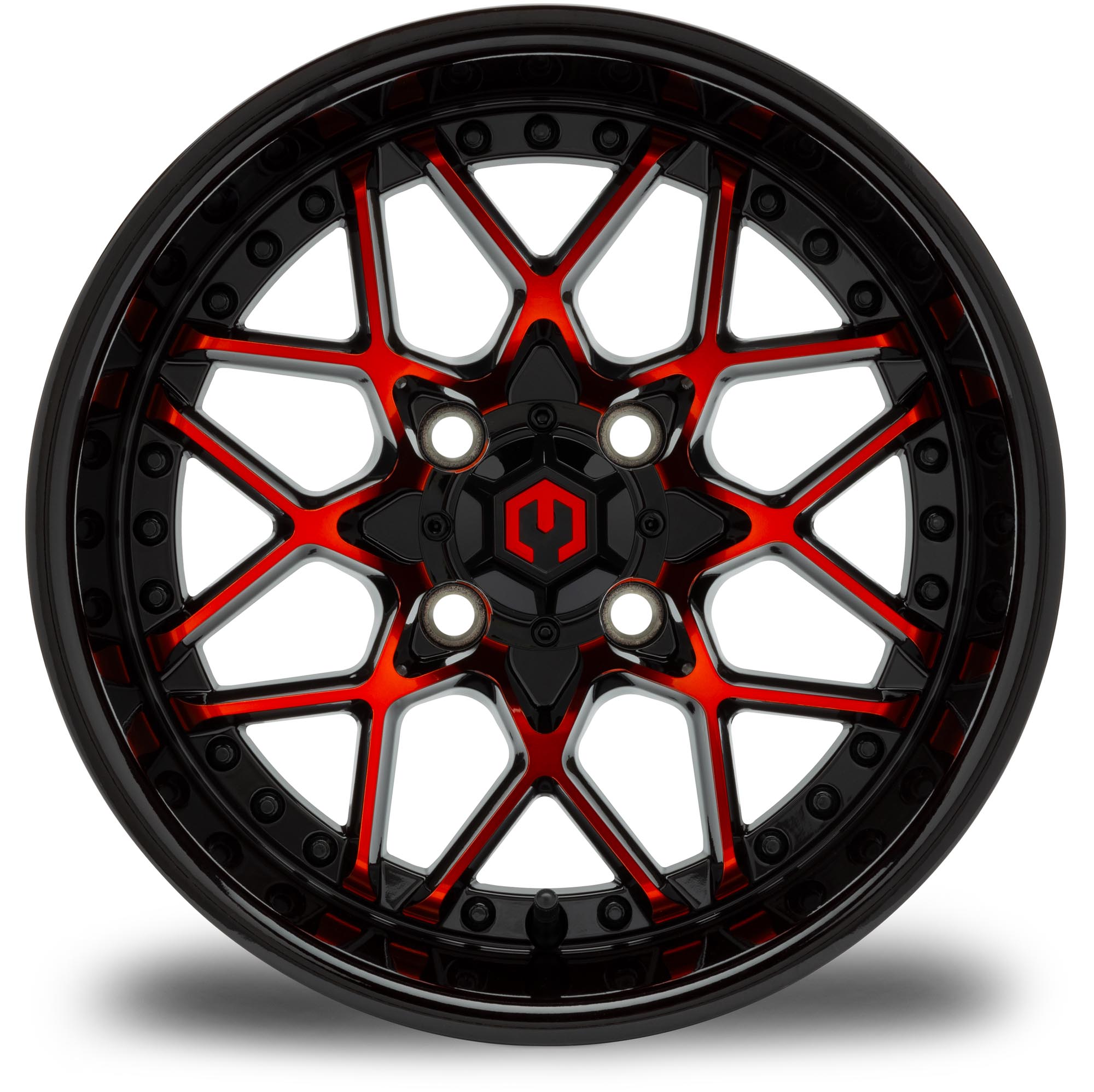 MODZ® 14" Formula Red and Black Golf Cart Wheel