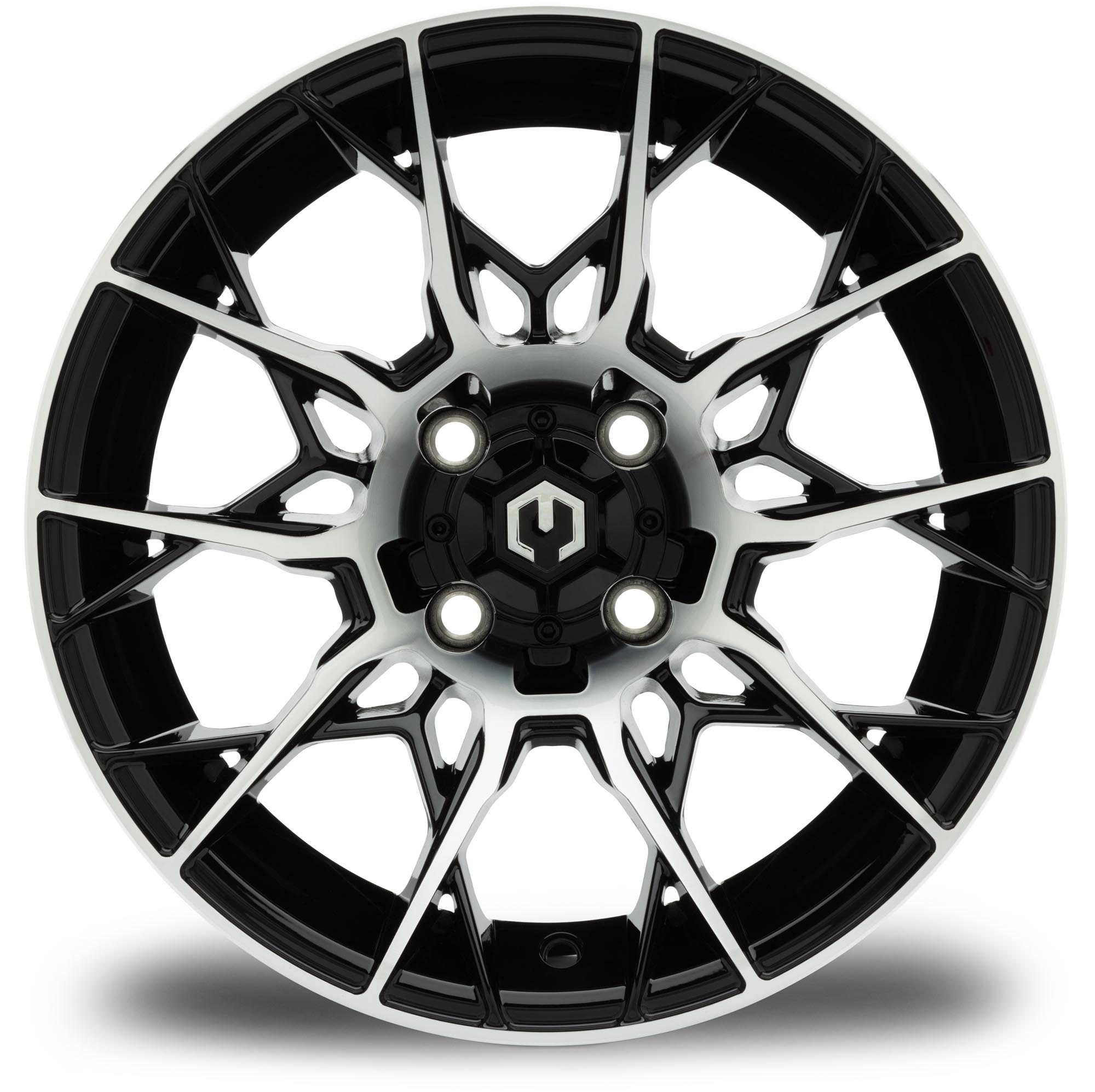 MODZ® 14" Chaos Machined Black Golf Cart Wheel