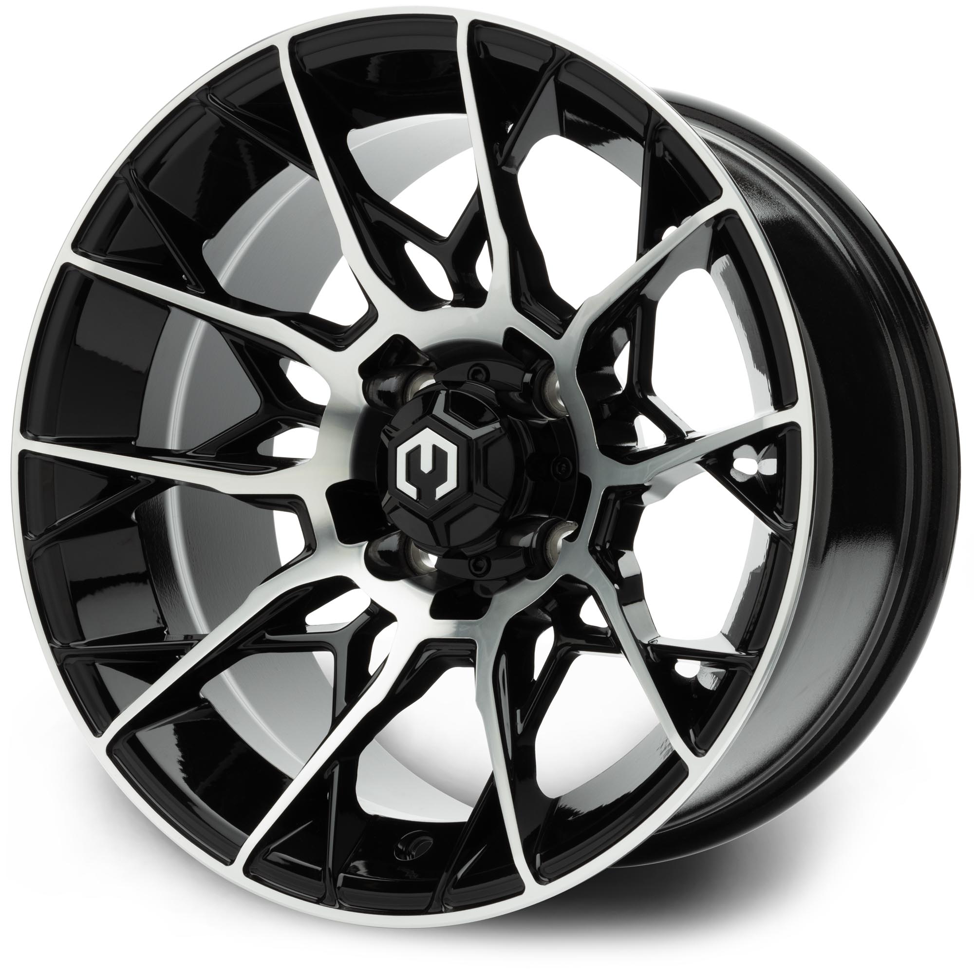 MODZ® 14" Chaos Machined Black Golf Cart Wheel