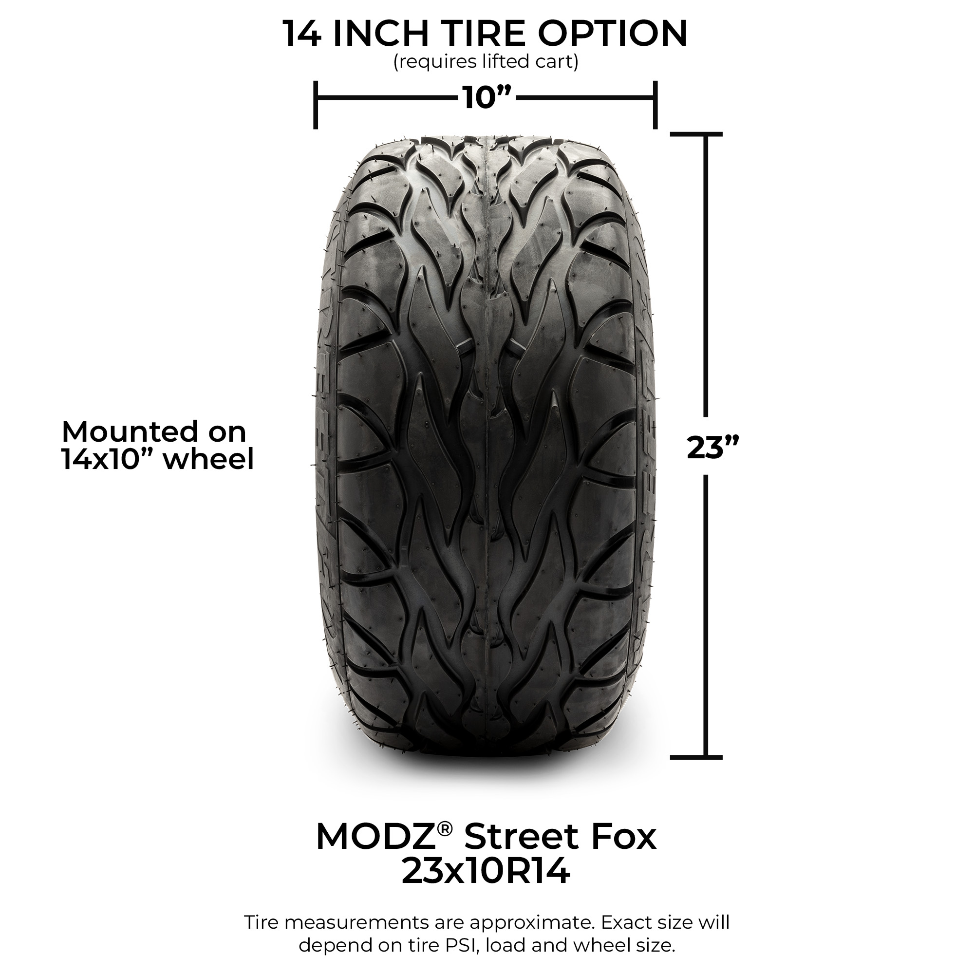 MODZ® Maverick 14x10 Matte Bronze Golf Cart Wheels and Tire Combo