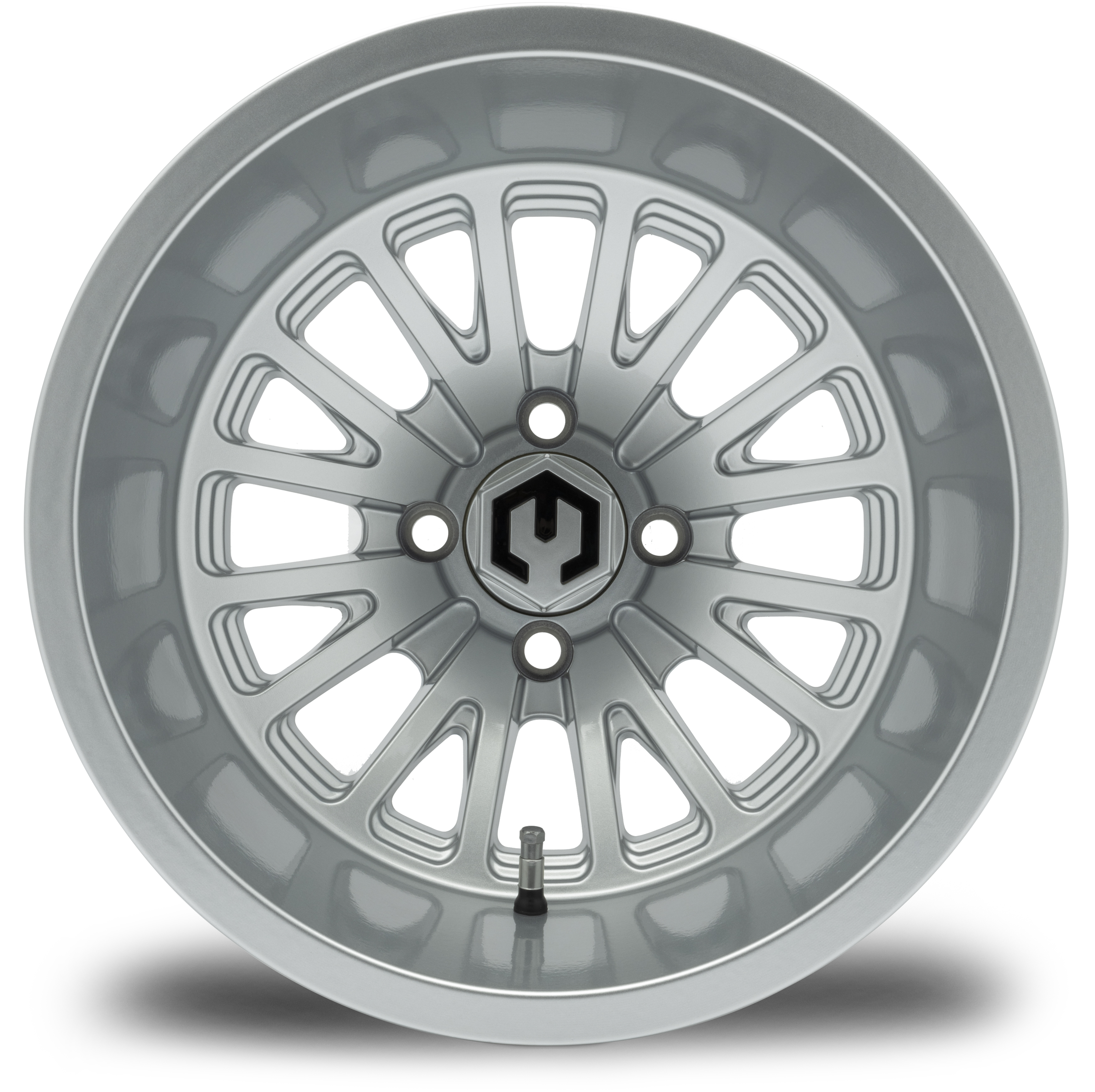 MODZ® 14" Assassin 14x10 Glossy Silver Golf Cart Wheel