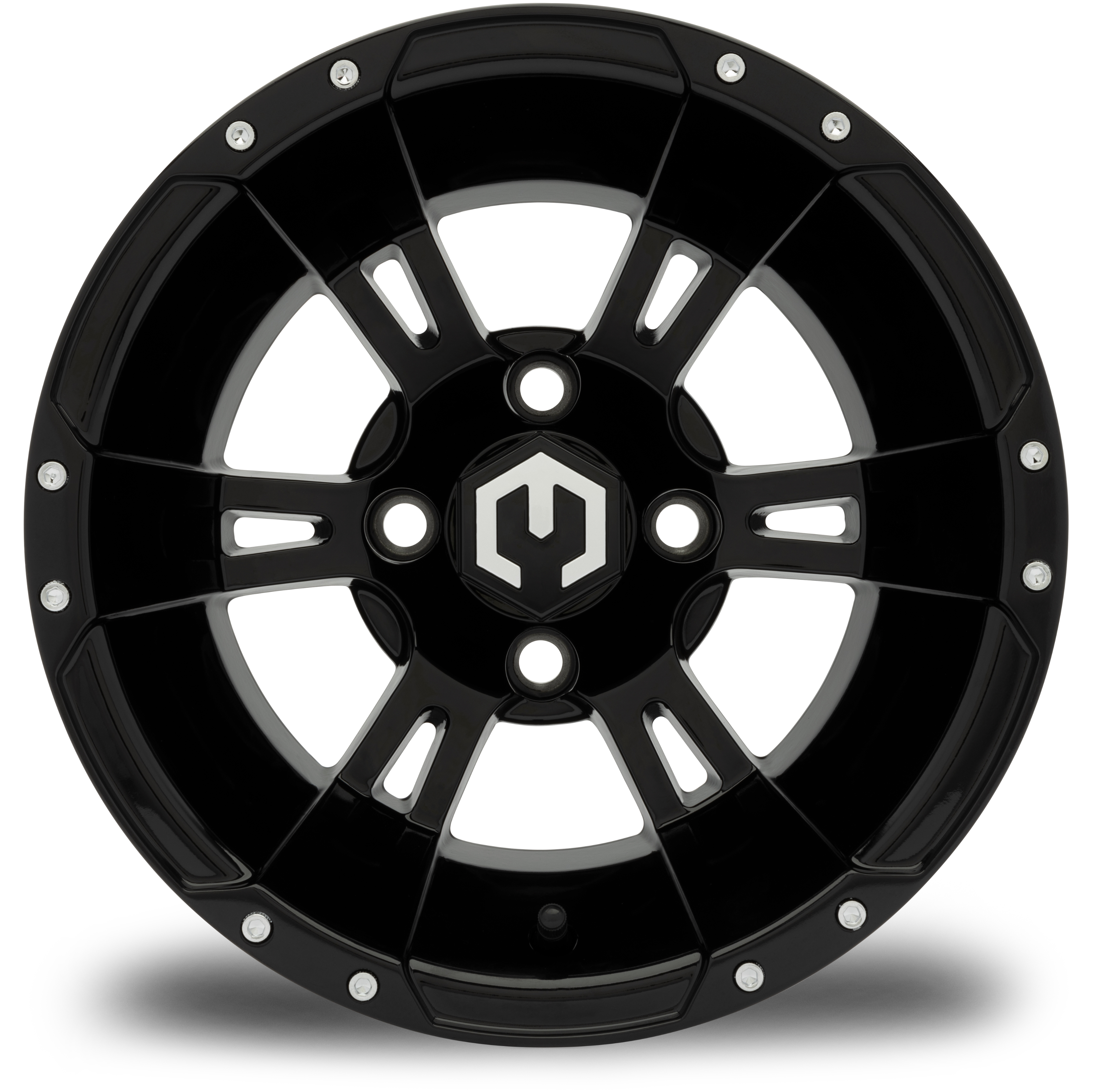 MODZ® Ambush  Glossy Black 12x7 Golf Cart Wheel