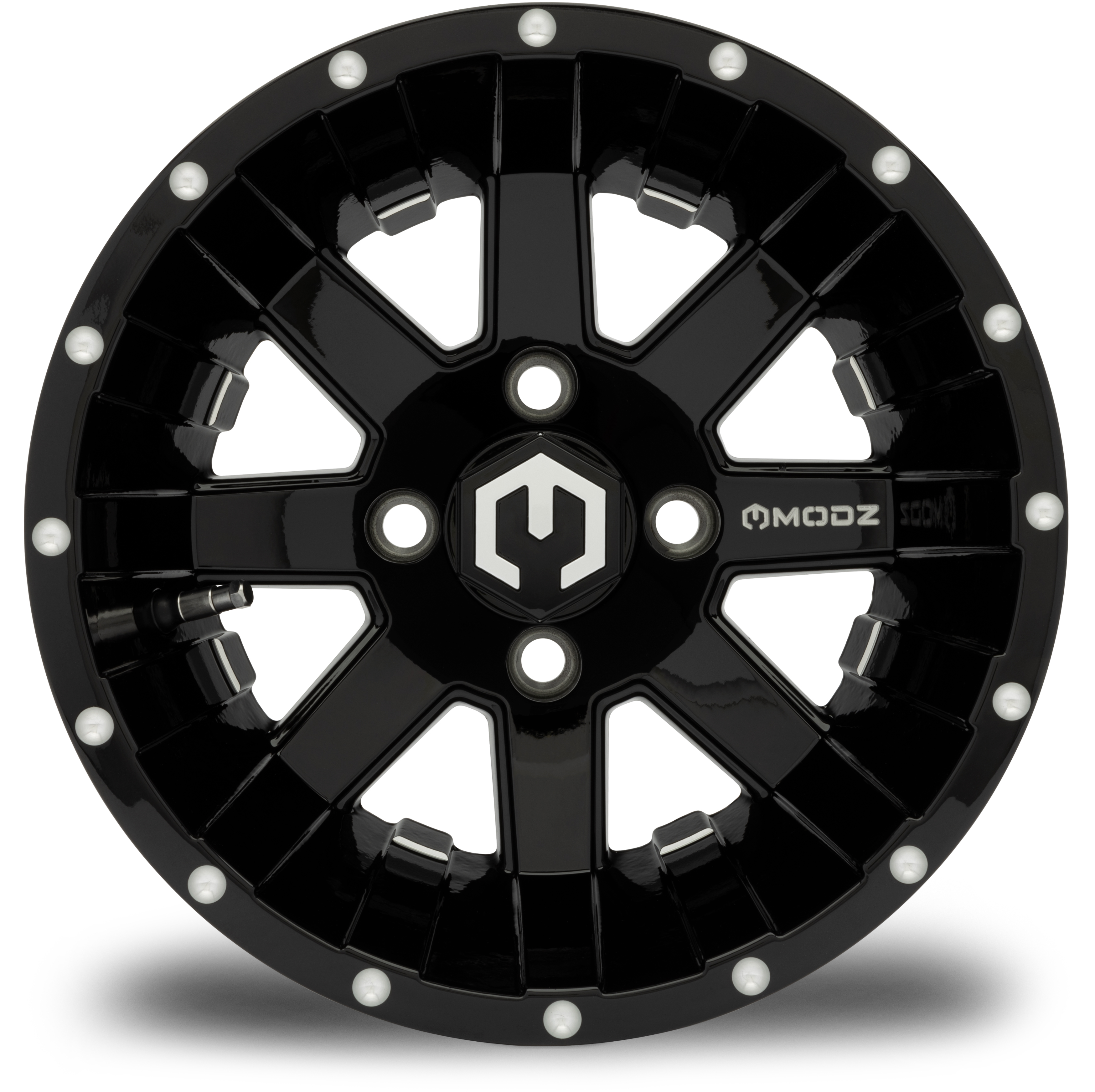 MODZ® Assault  Black w/Ball Mill 12x7 Golf Cart Wheel