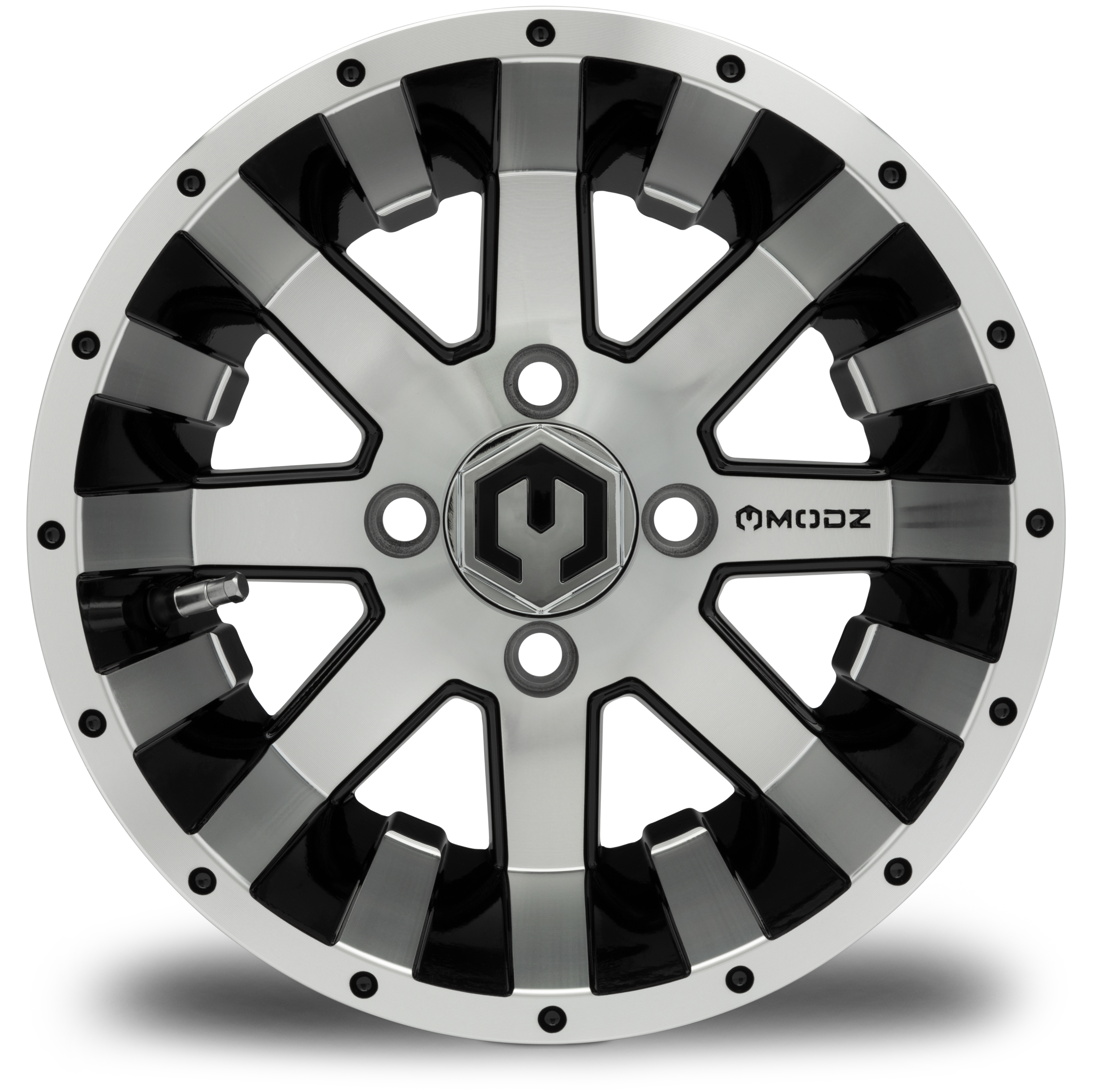 MODZ® Assault  Black w/Machined Face 12x7 Golf Cart Wheel