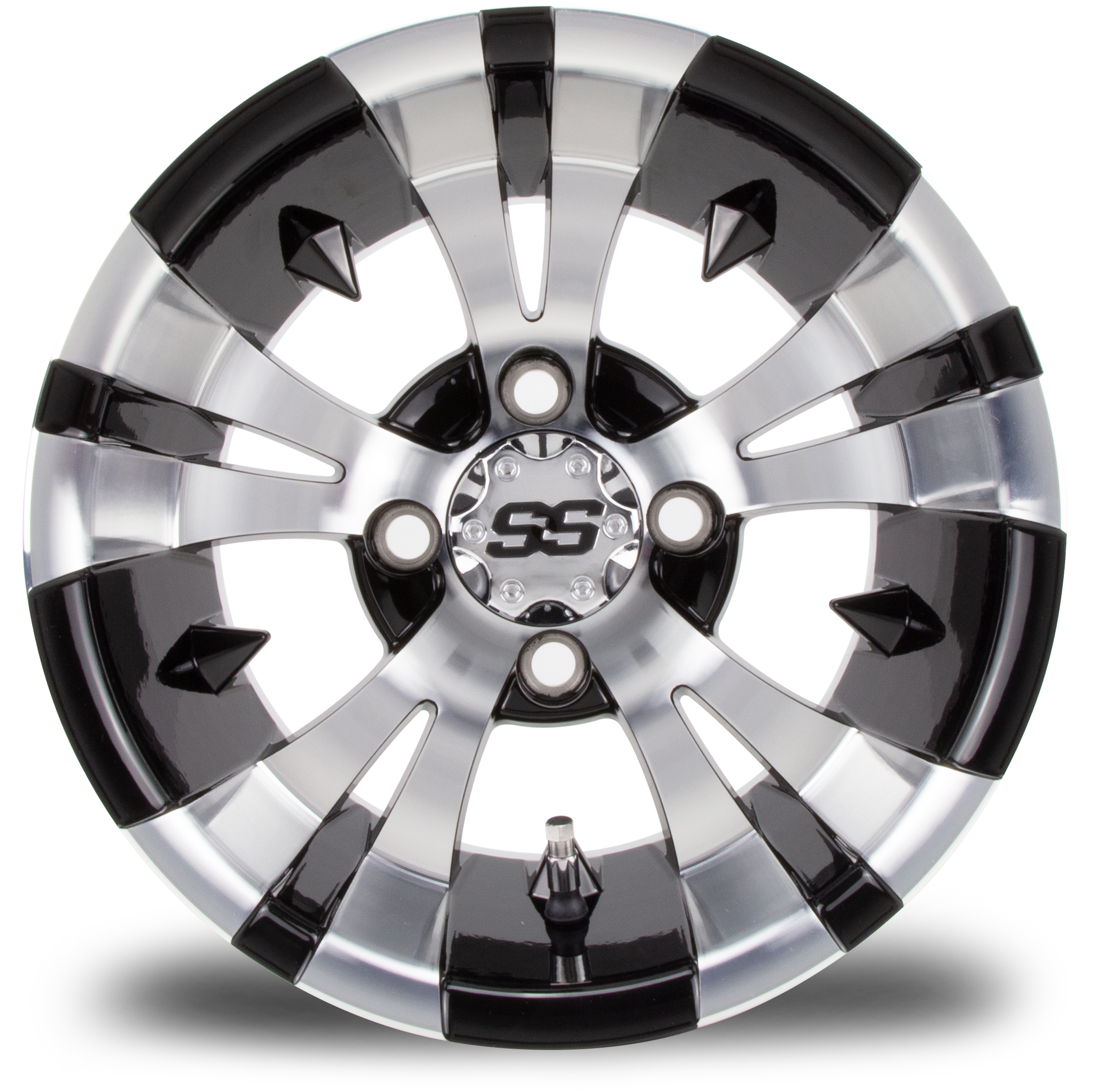 MODZ® Vampire  Black w/Machined Face 12x7 Golf Cart Wheel